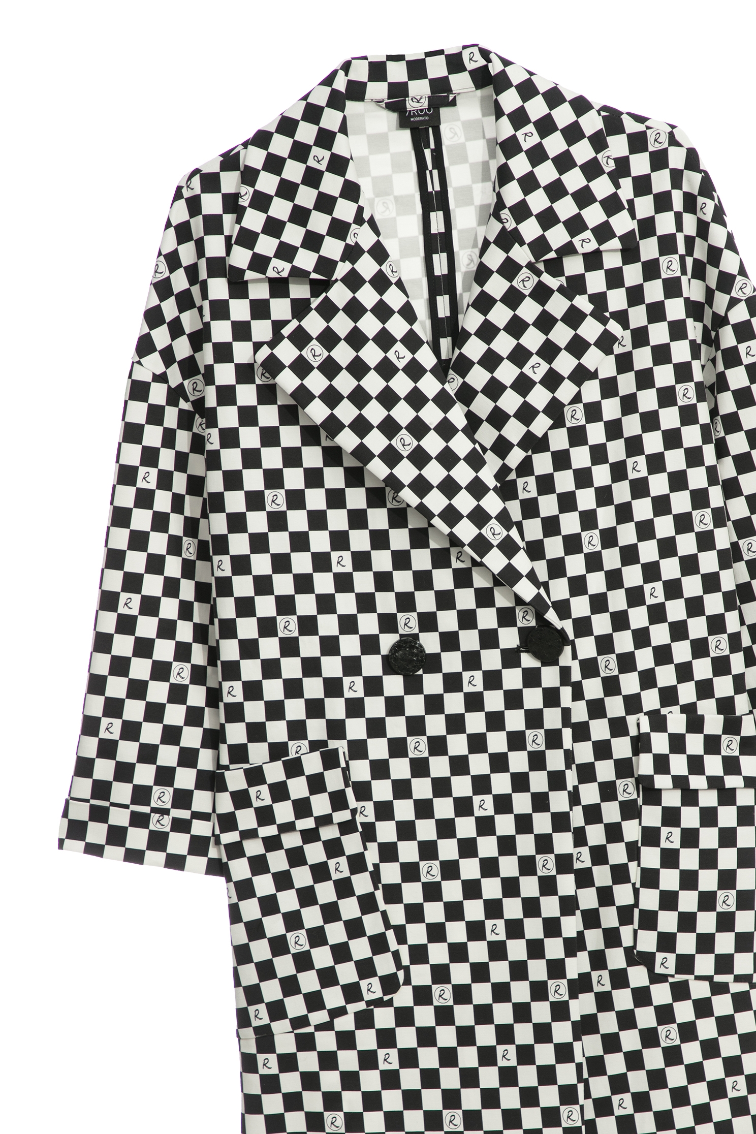 R Logo Checkered Trench CoatR Logo Checkered Trench Coat,Jackets,Season (SS) Look,longcoats