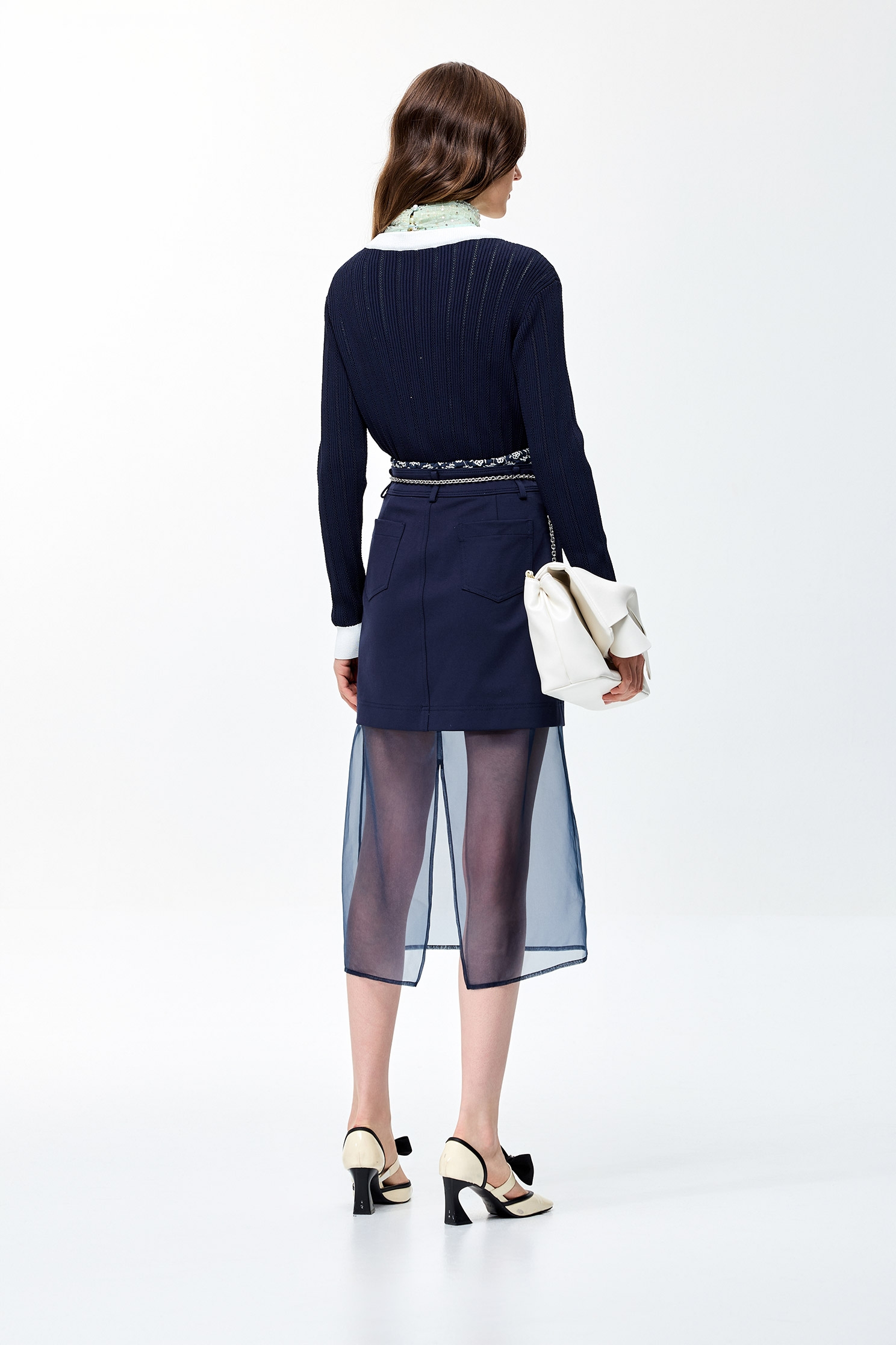 V-neck Navy CardiganV-neck Navy Cardigan,Outerwear,Season (SS) Look,Knitted,Knitted coats