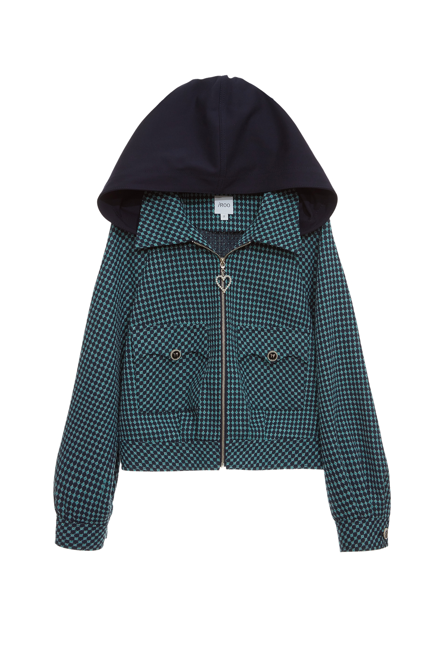 Plaid Green Hoodie JacketPlaid Green Hoodie Jacket,Jackets,Outerwear,Season (SS) Look,Plaid,Hoodie jackets