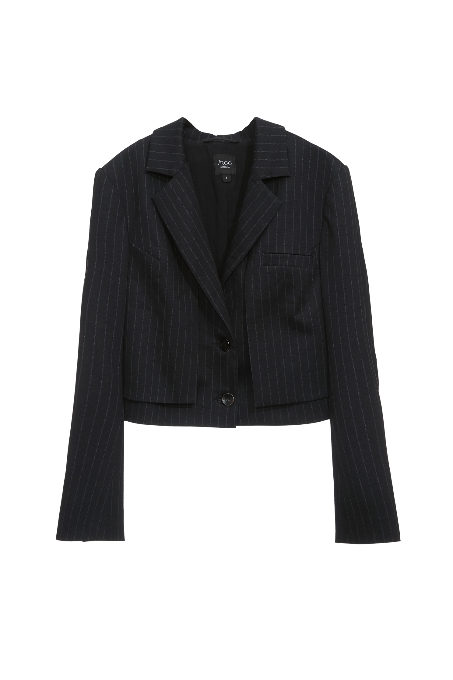 Pinstripe Navy Crop BlazerPinstripe Navy Crop Blazer,Outerwear,Season (SS) Look,Stripe,Blazers,Long sleeve outerwear