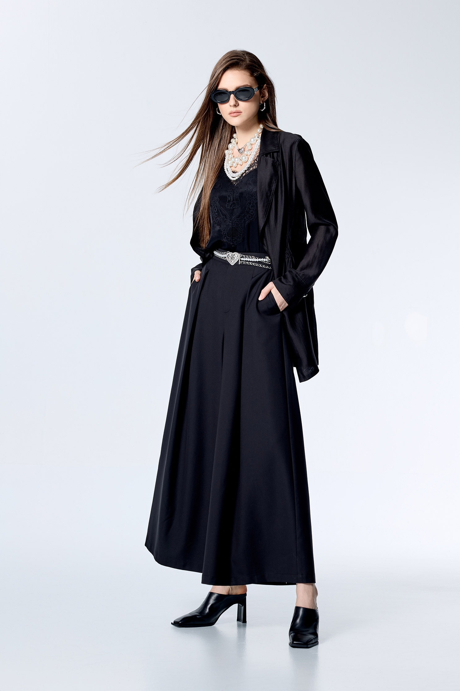 Black Organza Mid Length JacketBlack Organza Mid Length Jacket,Jackets,Season (SS) Look,longcoats