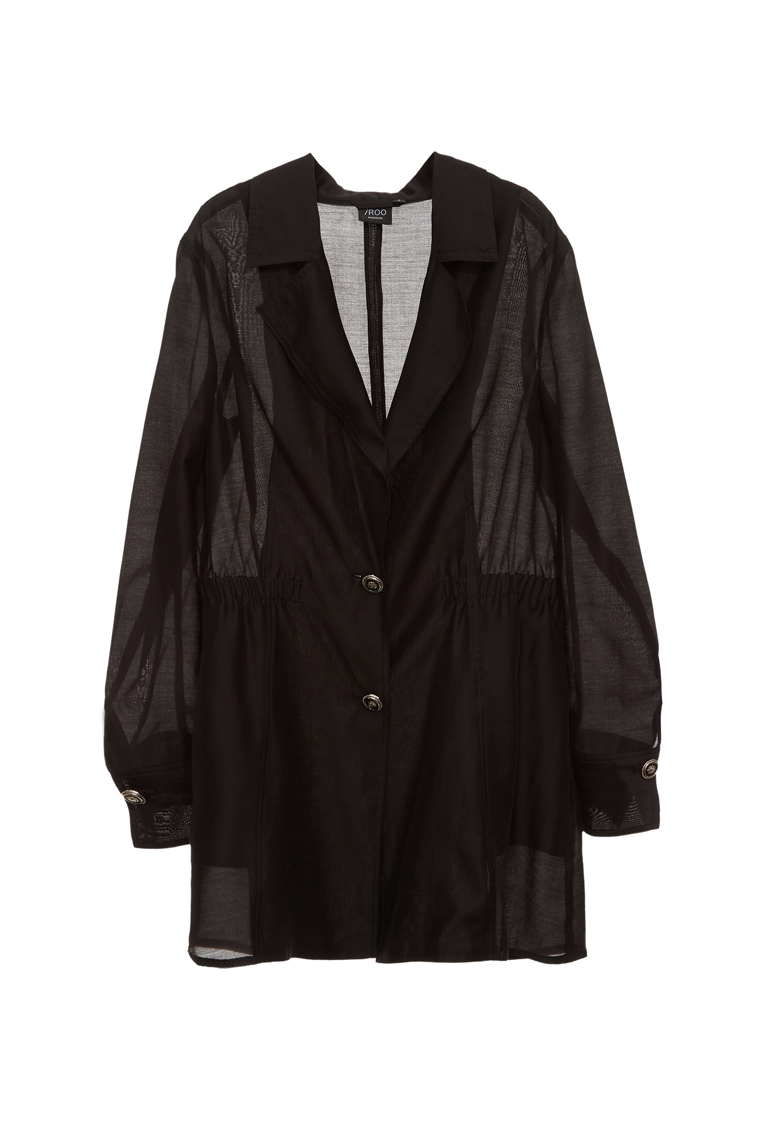 Black Organza Mid Length JacketBlack Organza Mid Length Jacket,Jackets,Season (SS) Look,longcoats