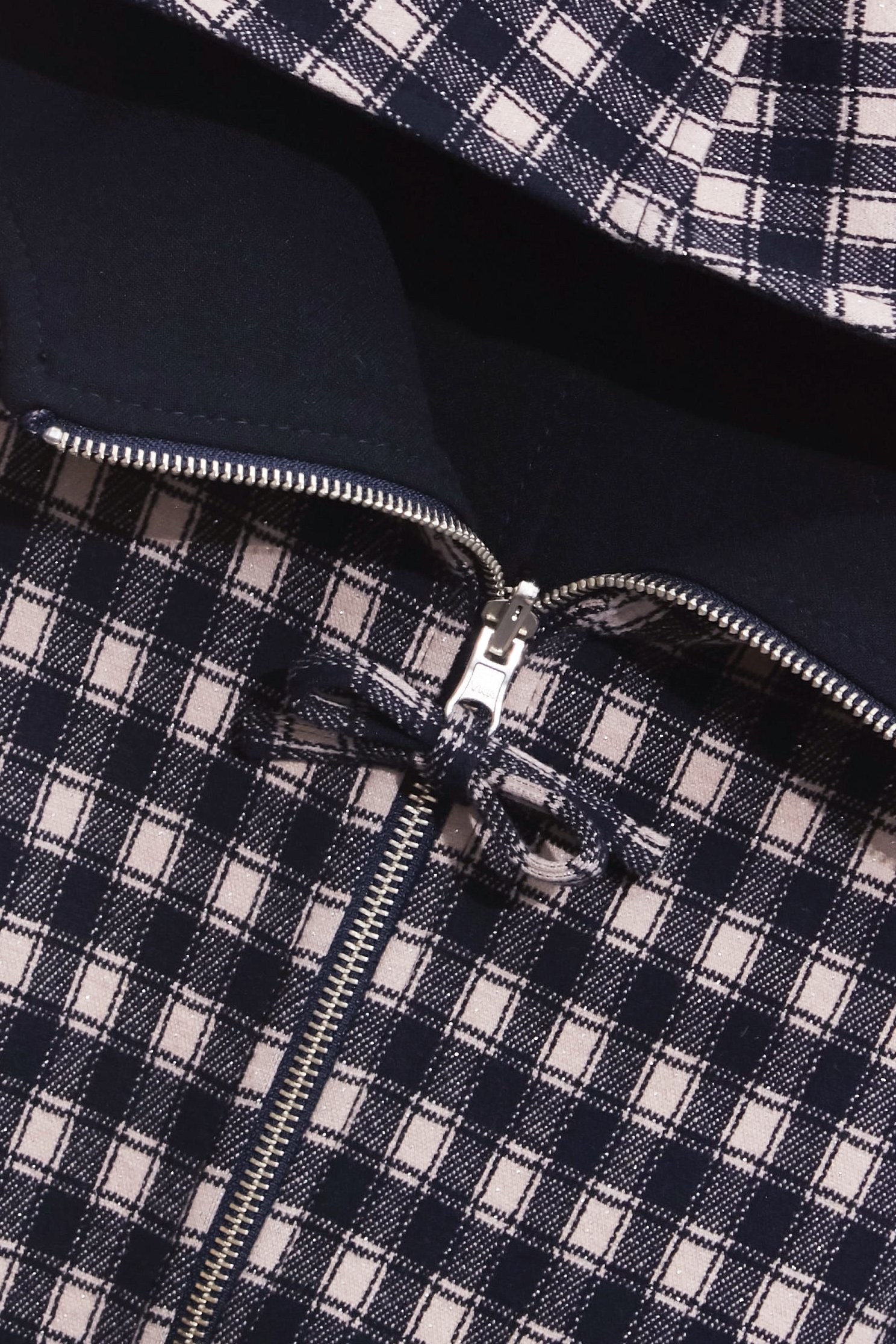 Checkered Two-way Hoodie JacketCheckered Two-way Hoodie Jacket,Jackets,Outerwear,Season (SS) Look,Plaid,bows