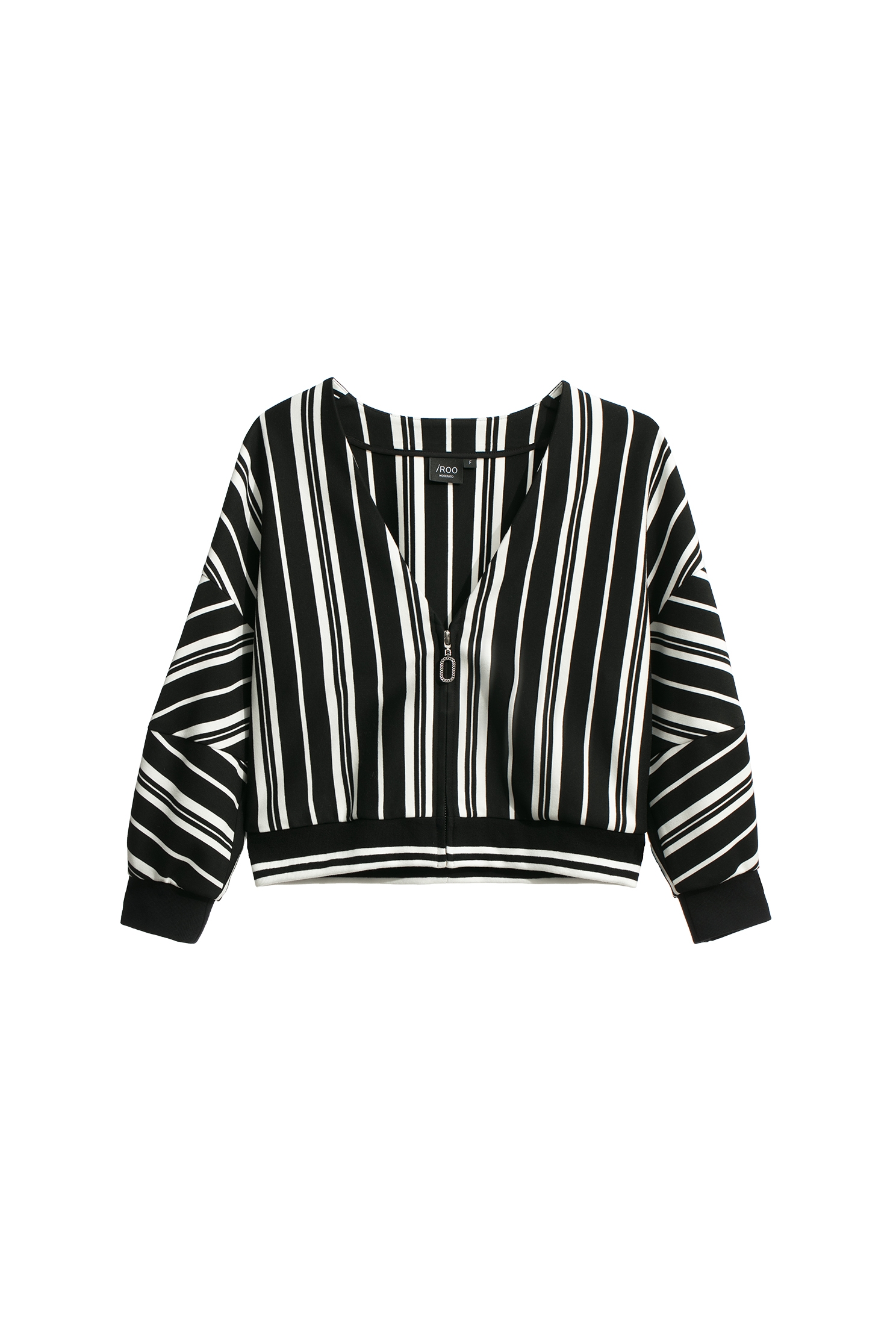 Black White Stripe Contrast Crop JacketBlack White Stripe Contrast Crop Jacket,Jackets,Outerwear,Season (SS) Look,Stripe