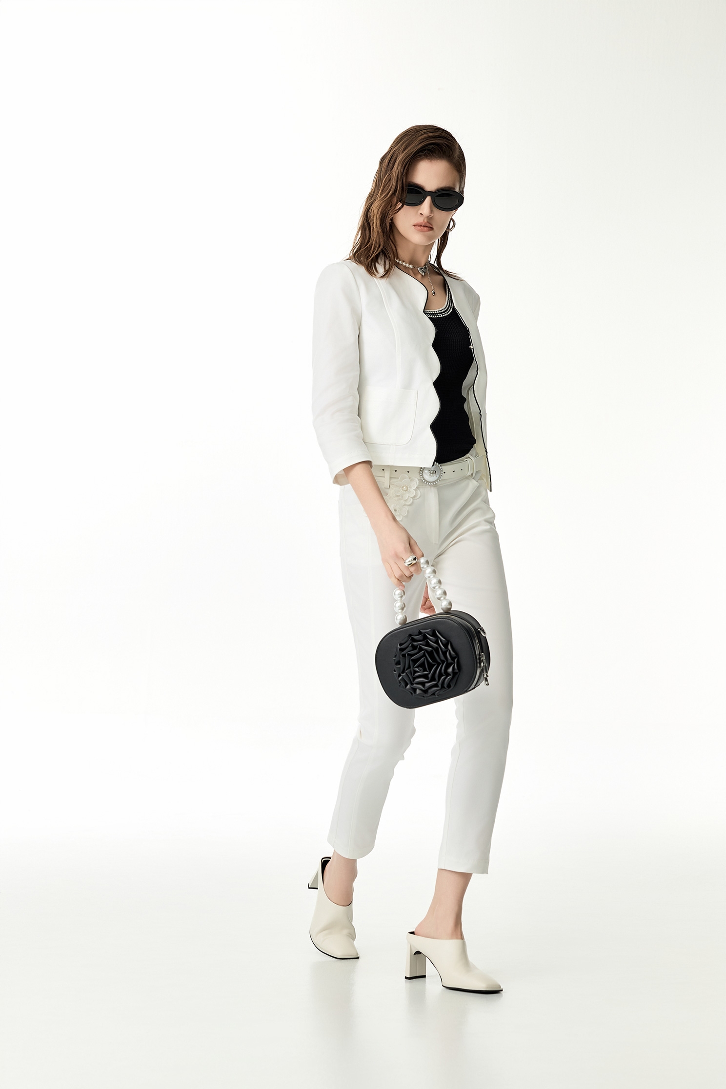 Scallop Trim Detail Crop JacketScallop Trim Detail Crop Jacket,Jackets,Outerwear,Season (SS) Look