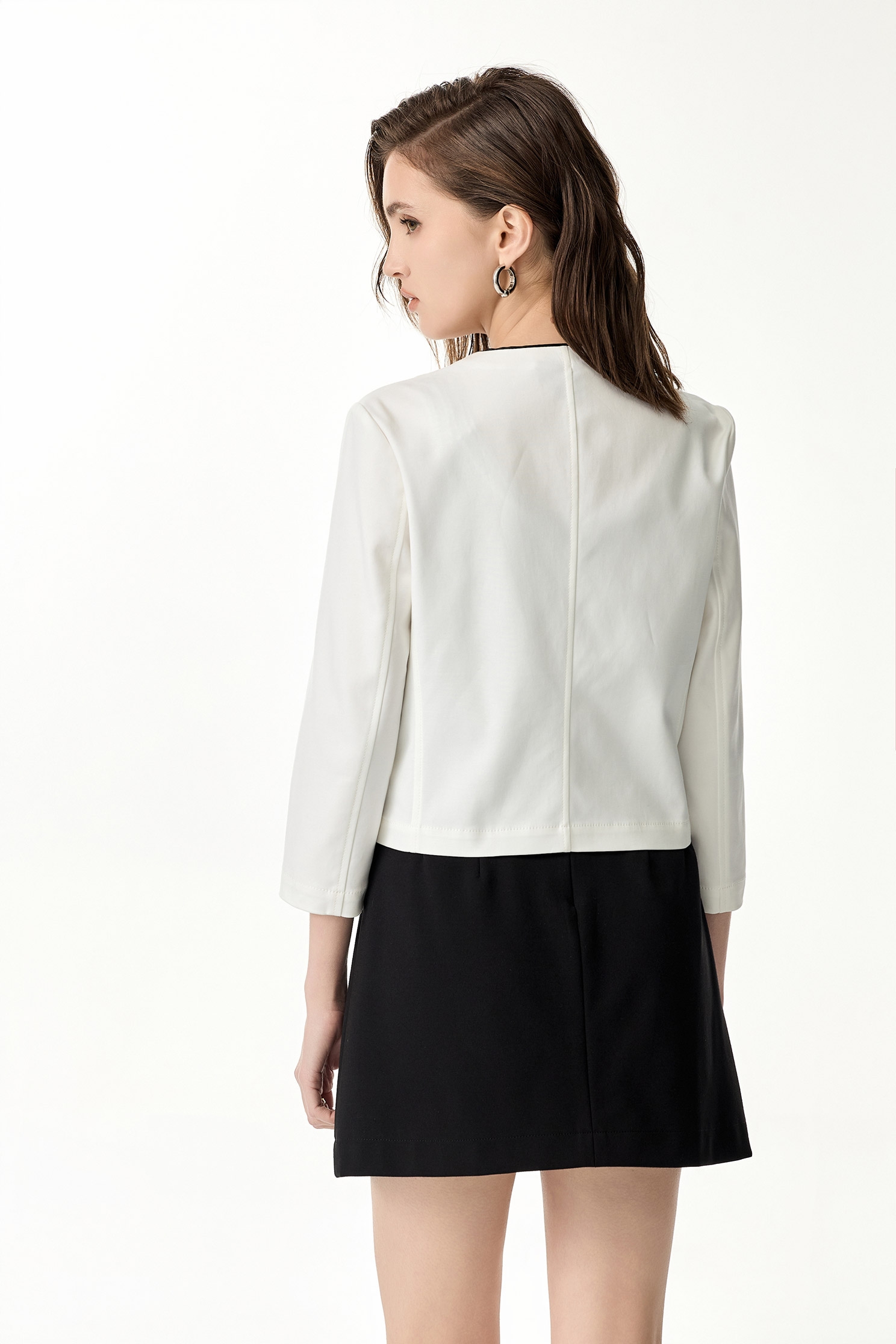 Scallop Trim Detail Crop JacketScallop Trim Detail Crop Jacket,Jackets,Outerwear,Season (SS) Look