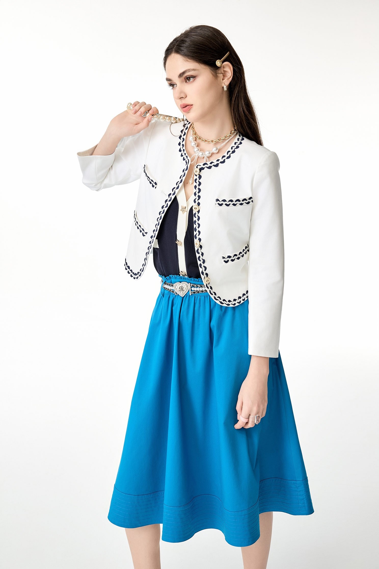 Contrast Trim Detail Crop JacketContrast Trim Detail Crop Jacket,Jackets,Outerwear,Season (SS) Look