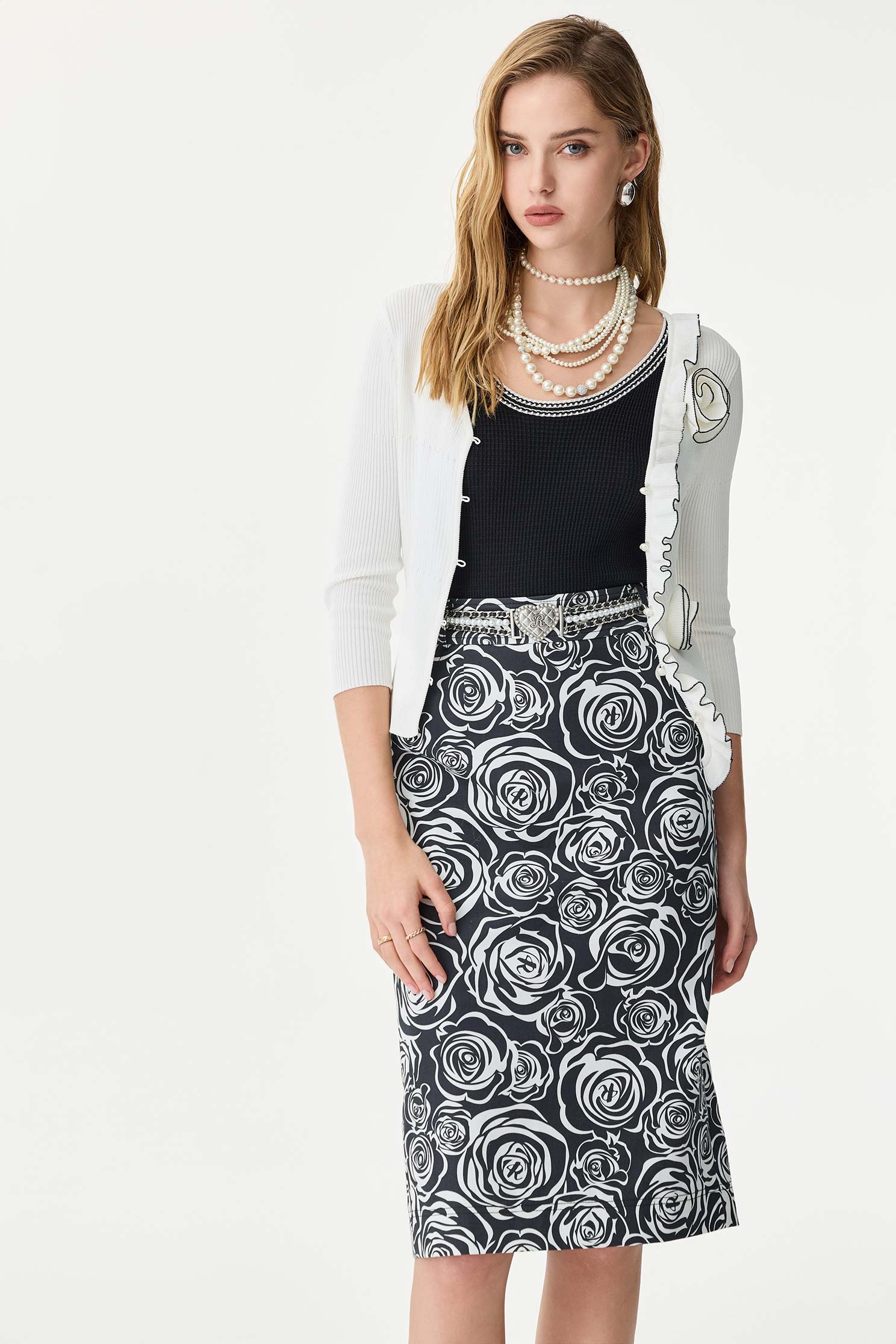 Asymmetric Detail Knit CardiganAsymmetric Detail Knit Cardigan,Season (SS) Look,blossoms,Knitted coats