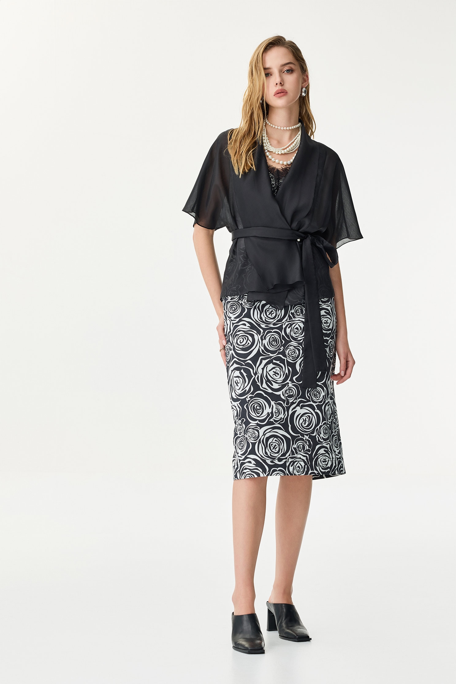 Front Wrap Organza OuterwearFront Wrap Organza Outerwear,Jackets,Season (SS) Look