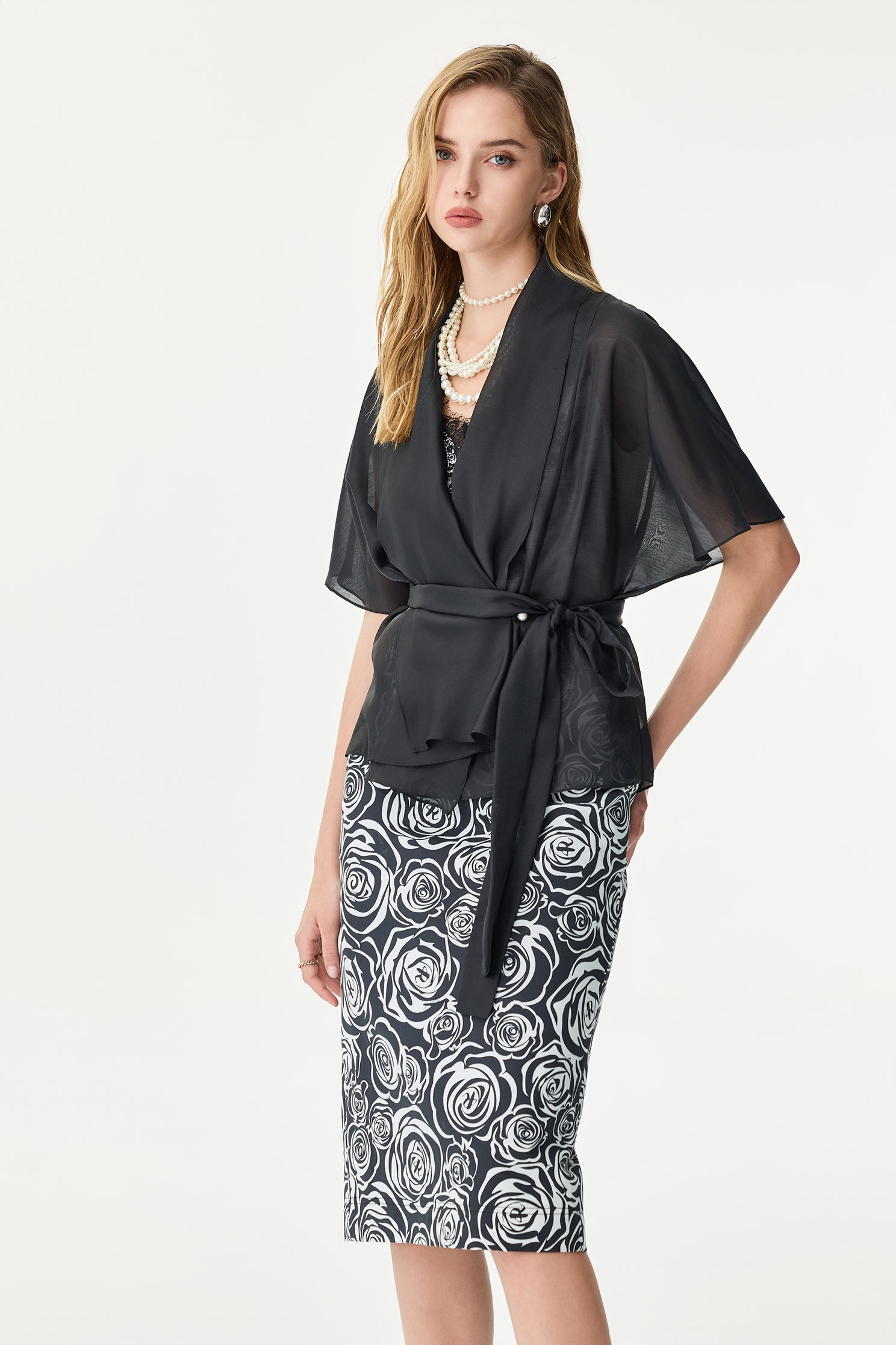 Front Wrap Organza OuterwearFront Wrap Organza Outerwear,Jackets,Season (SS) Look