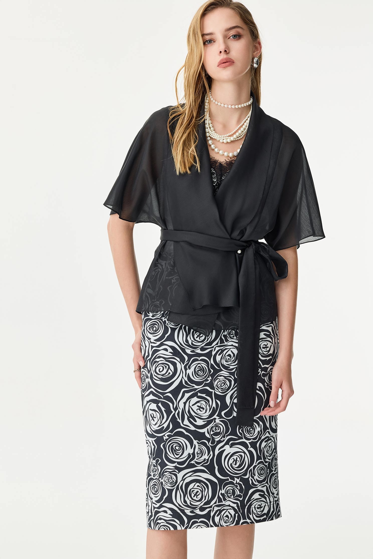 Front Wrap Organza OuterwearFront Wrap Organza Outerwear,Jackets,Season (SS) Look