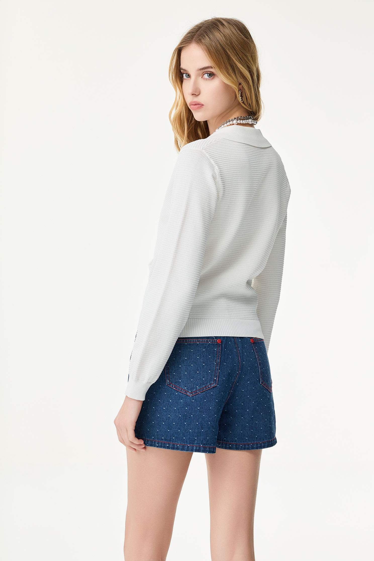 Basic White Knit CardiganBasic White Knit Cardigan,Outerwear,Season (SS) Look,Knitted,Knitted coats