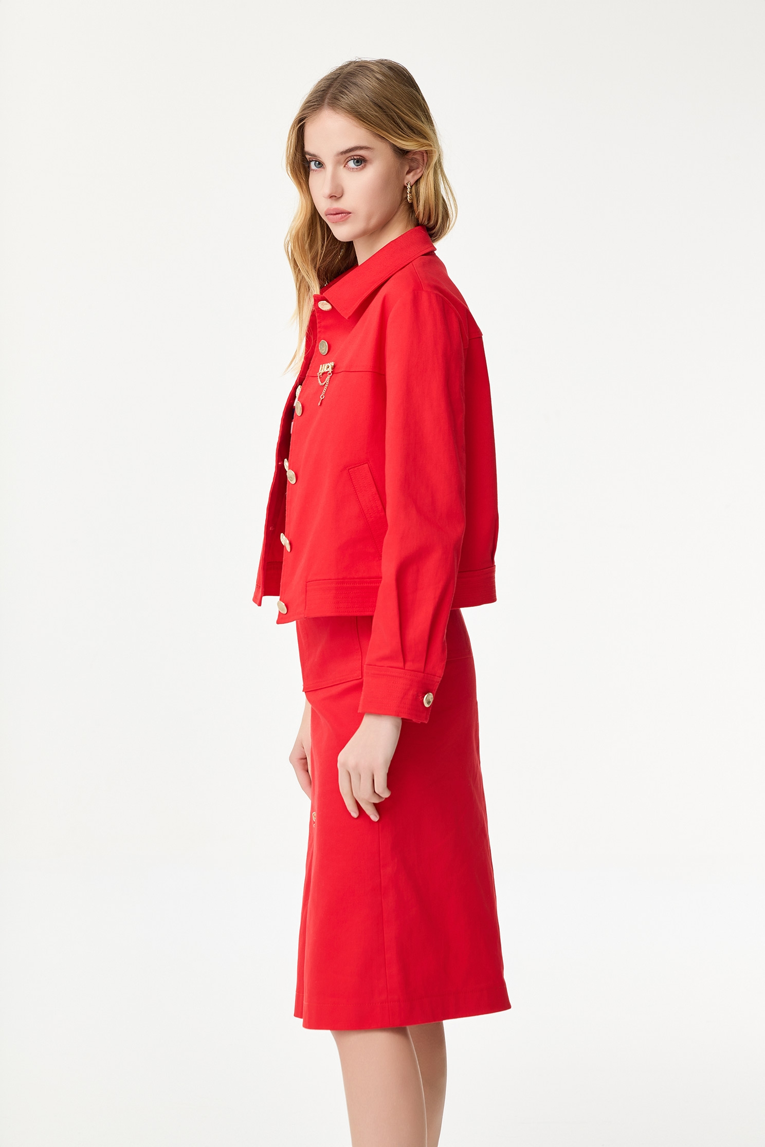 Chilli Red Classic Denim JacketChilli Red Classic Denim Jacket,Jackets,Outerwear,Season (SS) Look,Denim,Denim Jackets,Long sleeve outerwear