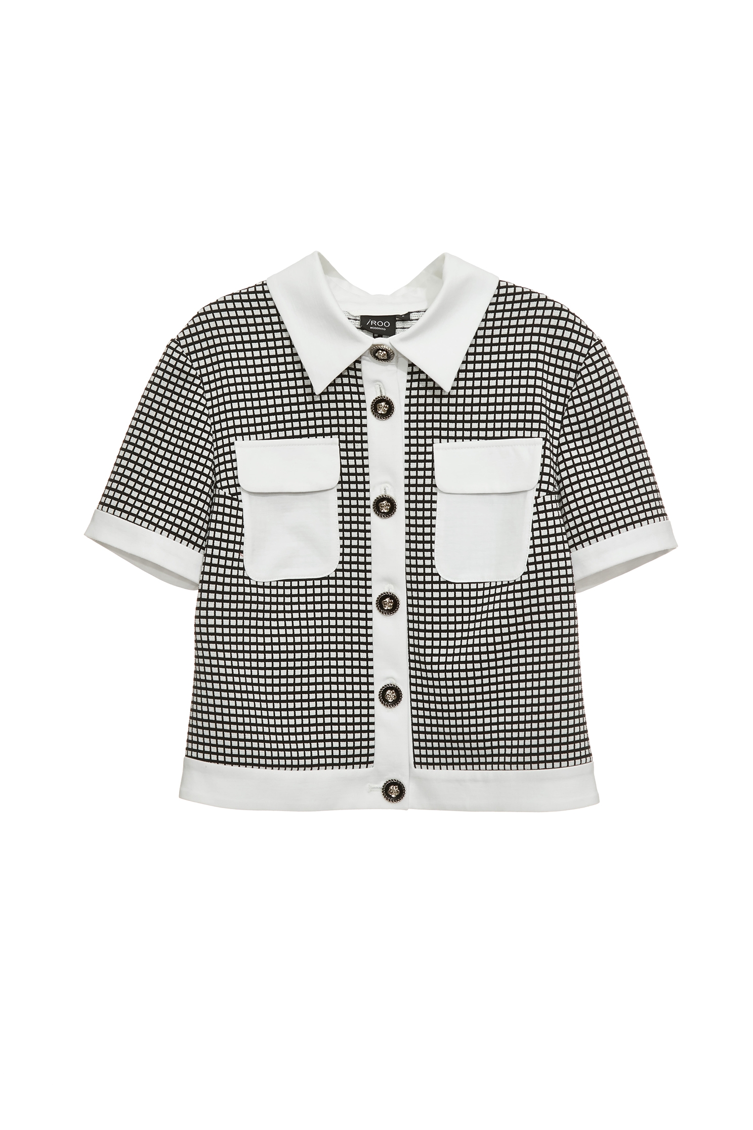 Short Sleeve Contrast Plaid Crop JacketShort Sleeve Contrast Plaid Crop Jacket,Jackets,Outerwear,Season (SS) Look,co-ord sets,Urban Fashion