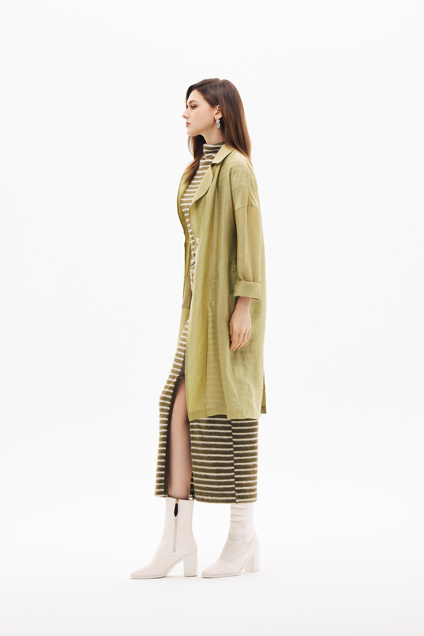 Minimalist Green Long JacketMinimalist Green Long Jacket,Jackets,Outerwear,Season (SS) Look