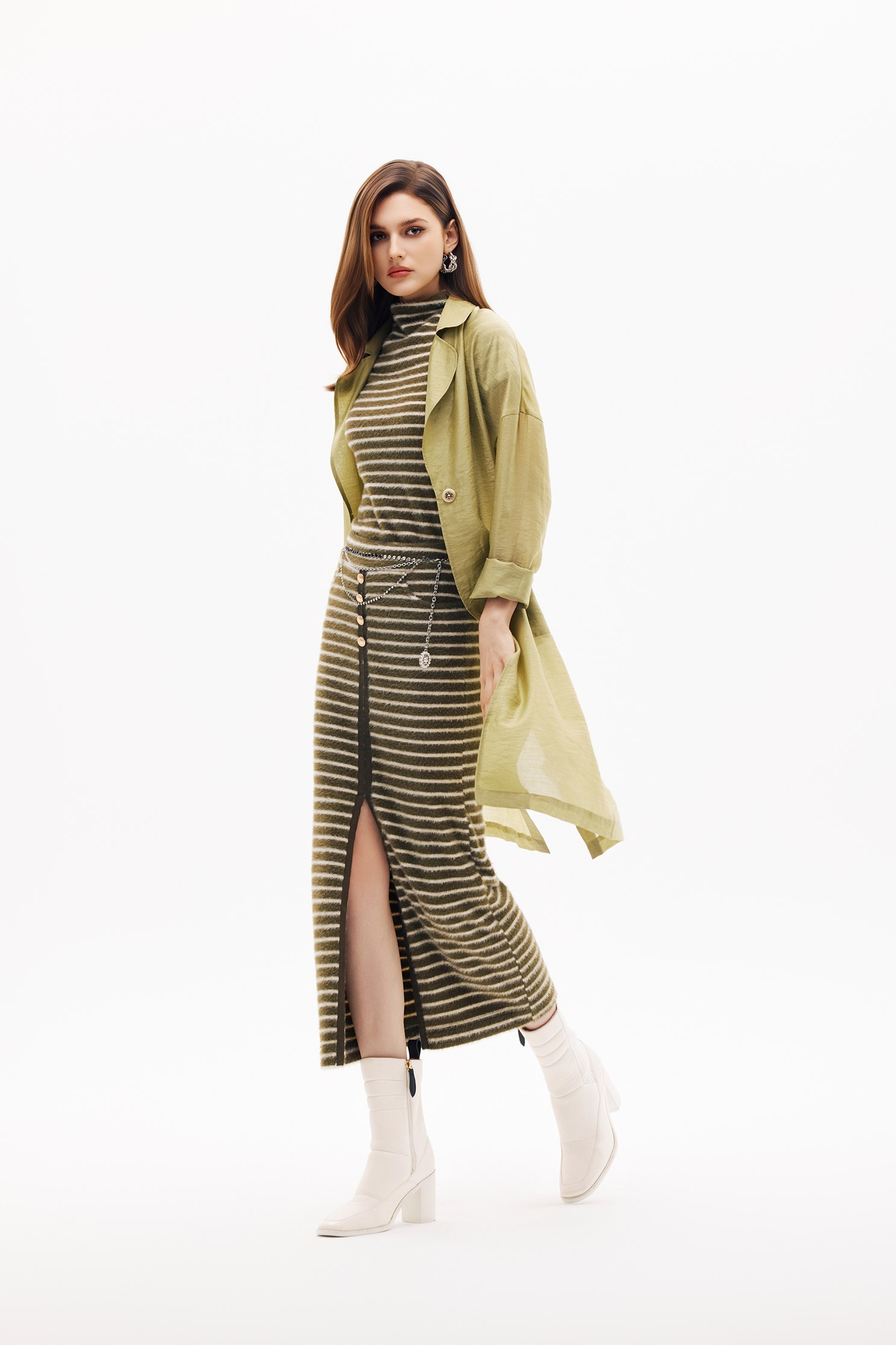 Minimalist Green Long JacketMinimalist Green Long Jacket,Jackets,Outerwear,Season (SS) Look