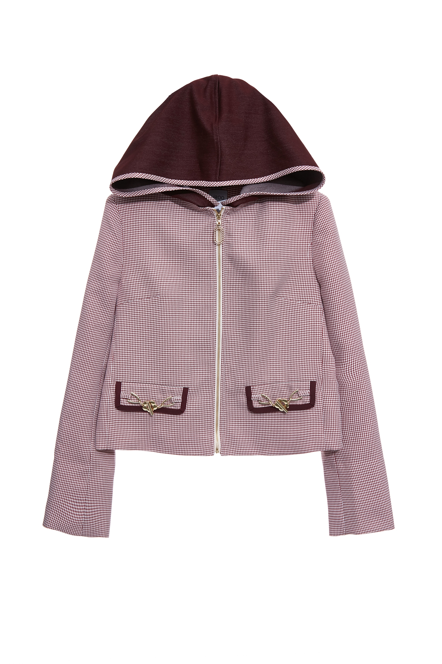 Mahogany Plaid Hoodie JacketMahogany Plaid Hoodie Jacket,Jackets,Outerwear,Season (SS) Look,Plaid,Hoodie jackets