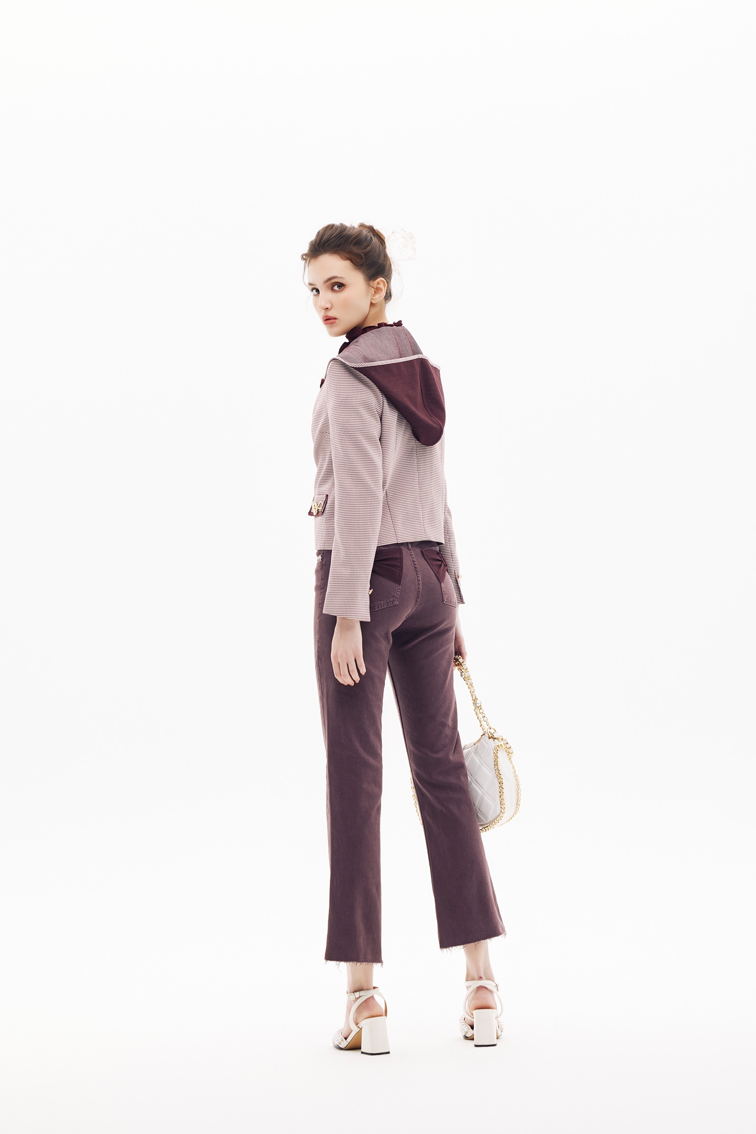 Mahogany Plaid Hoodie JacketMahogany Plaid Hoodie Jacket,Jackets,Outerwear,Season (SS) Look,Plaid,Hoodie jackets