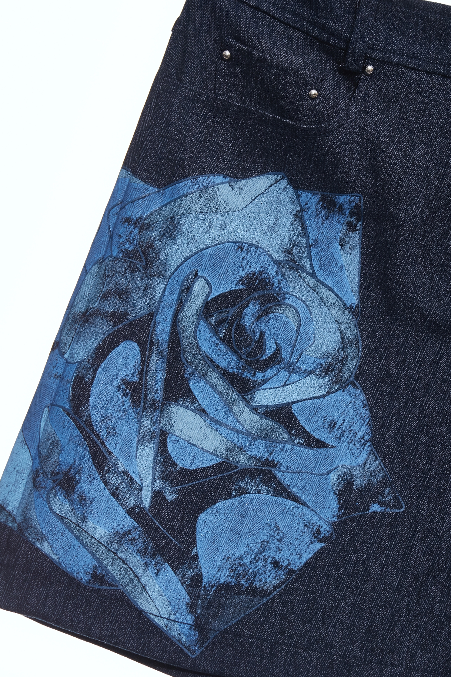 Rose Graphic Print Denim SkirtRose Graphic Print Denim Skirt,Season (SS) Look,Denim,Denim skirts,Mini skirts