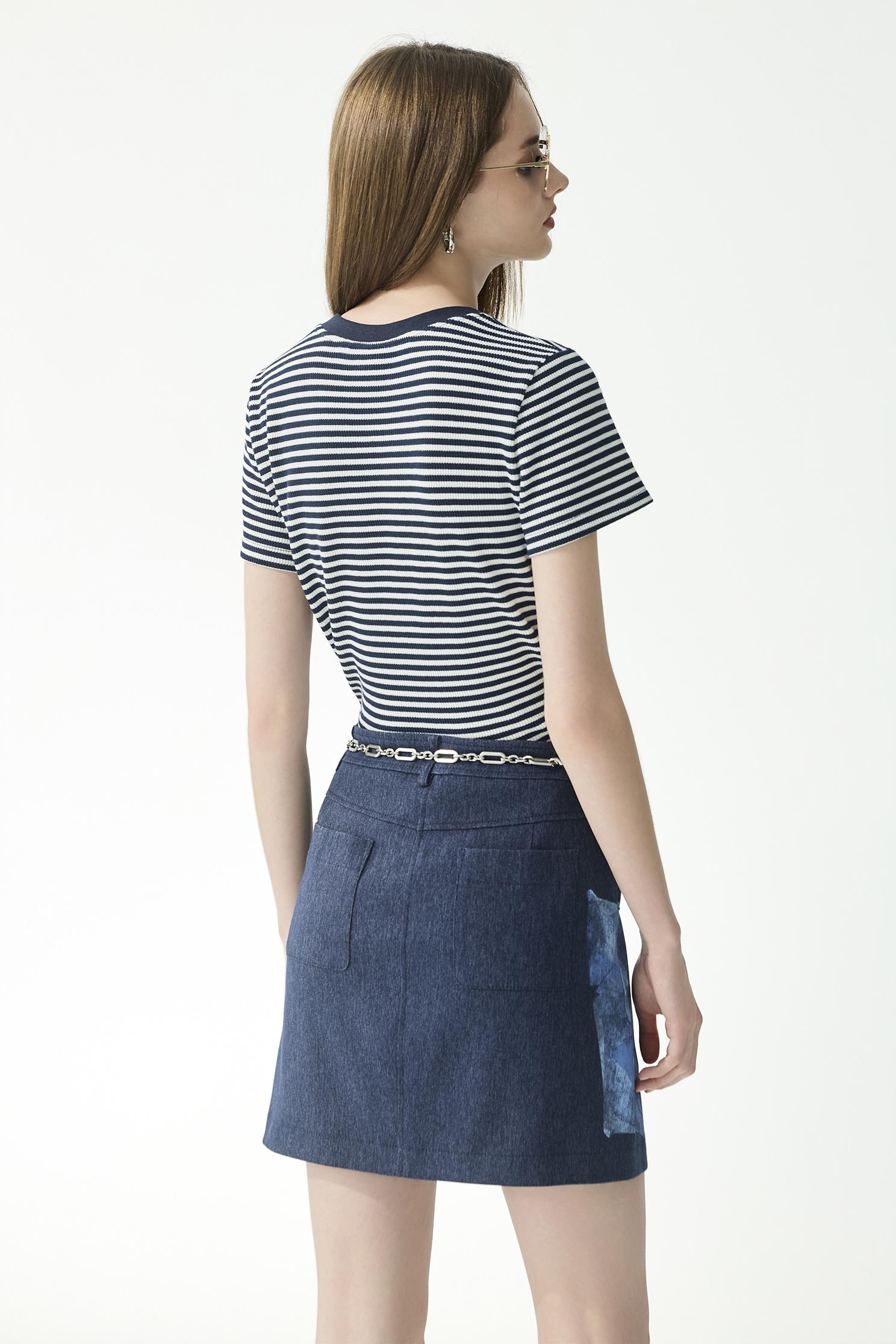 Rose Graphic Print Denim SkirtRose Graphic Print Denim Skirt,Season (SS) Look,Denim,Denim skirts,Mini skirts