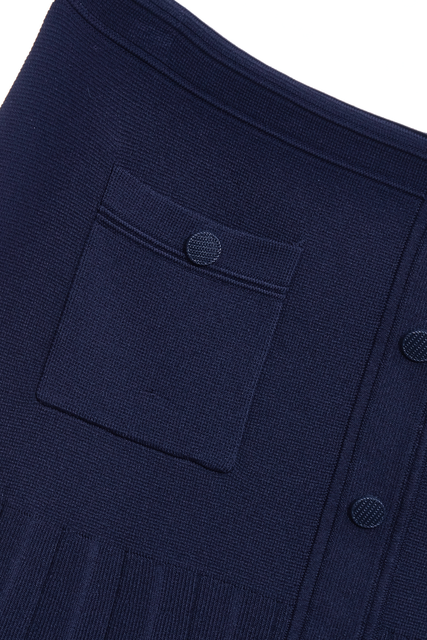 Pleated Navy Knit SkirtPleated Navy Knit Skirt,Season (SS) Look,Knitted