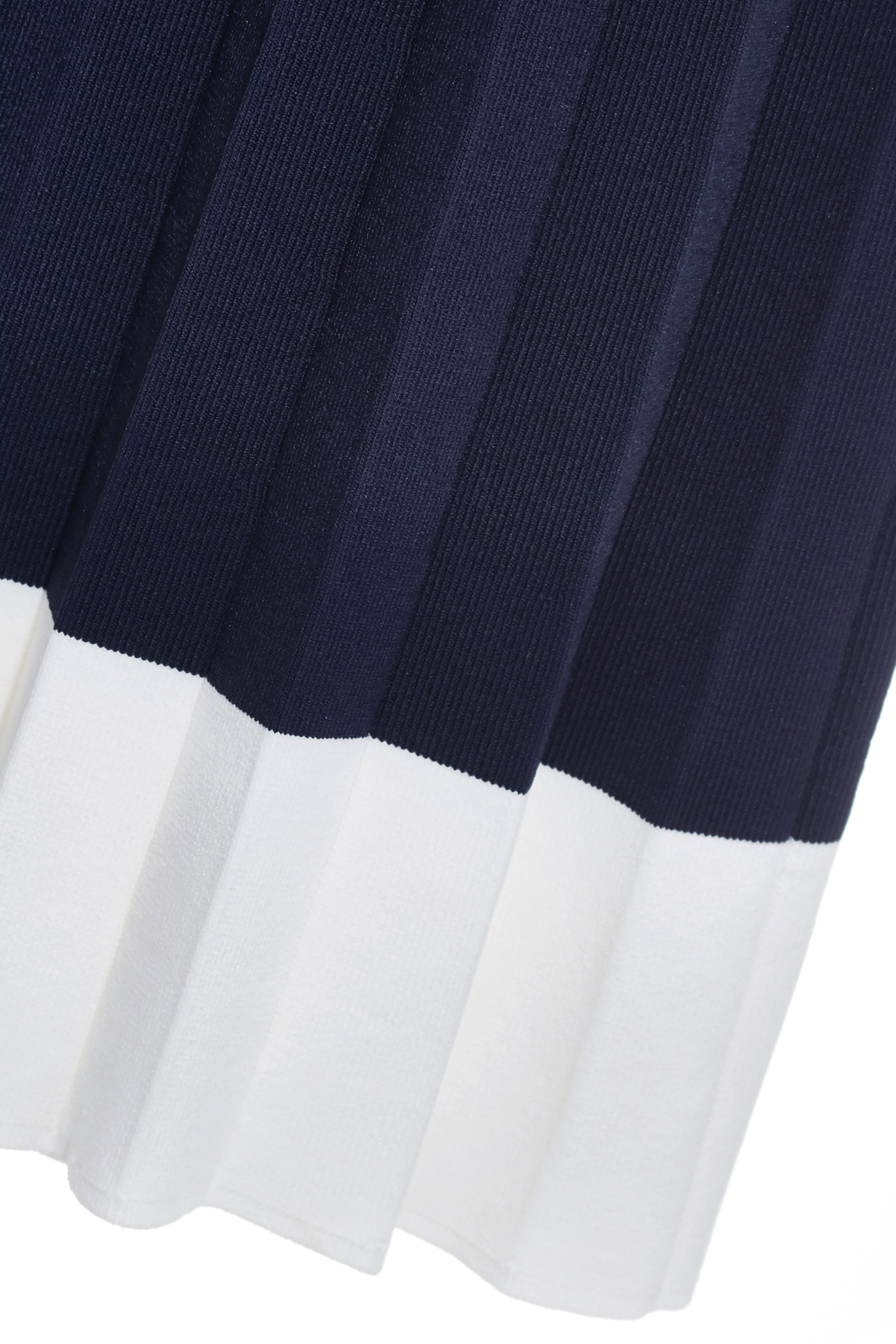 Pleated Navy Knit SkirtPleated Navy Knit Skirt,Season (SS) Look,Knitted