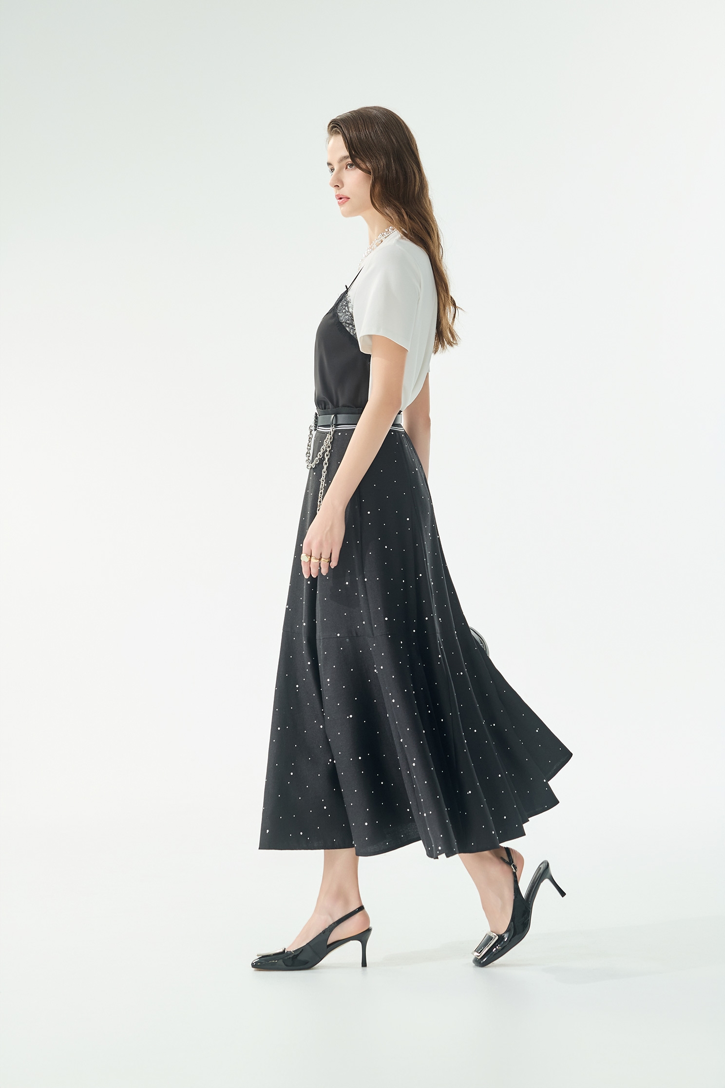 Pearl Detail Maxi SkirtPearl Detail Maxi Skirt,Season (SS) Look,pearl,Midi skirts