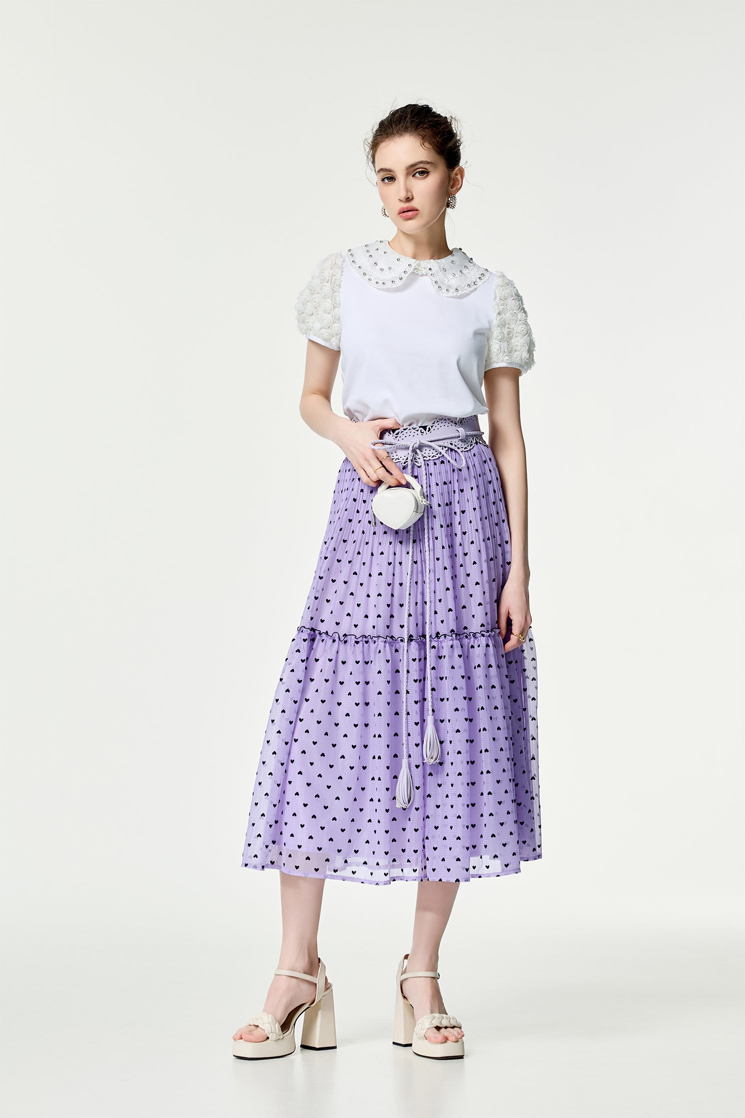 Heart Print Maxi skirtHeart Print Maxi skirt,Season (SS) Look,co-ord sets,Valentine,Layered skirts,Midi skirts