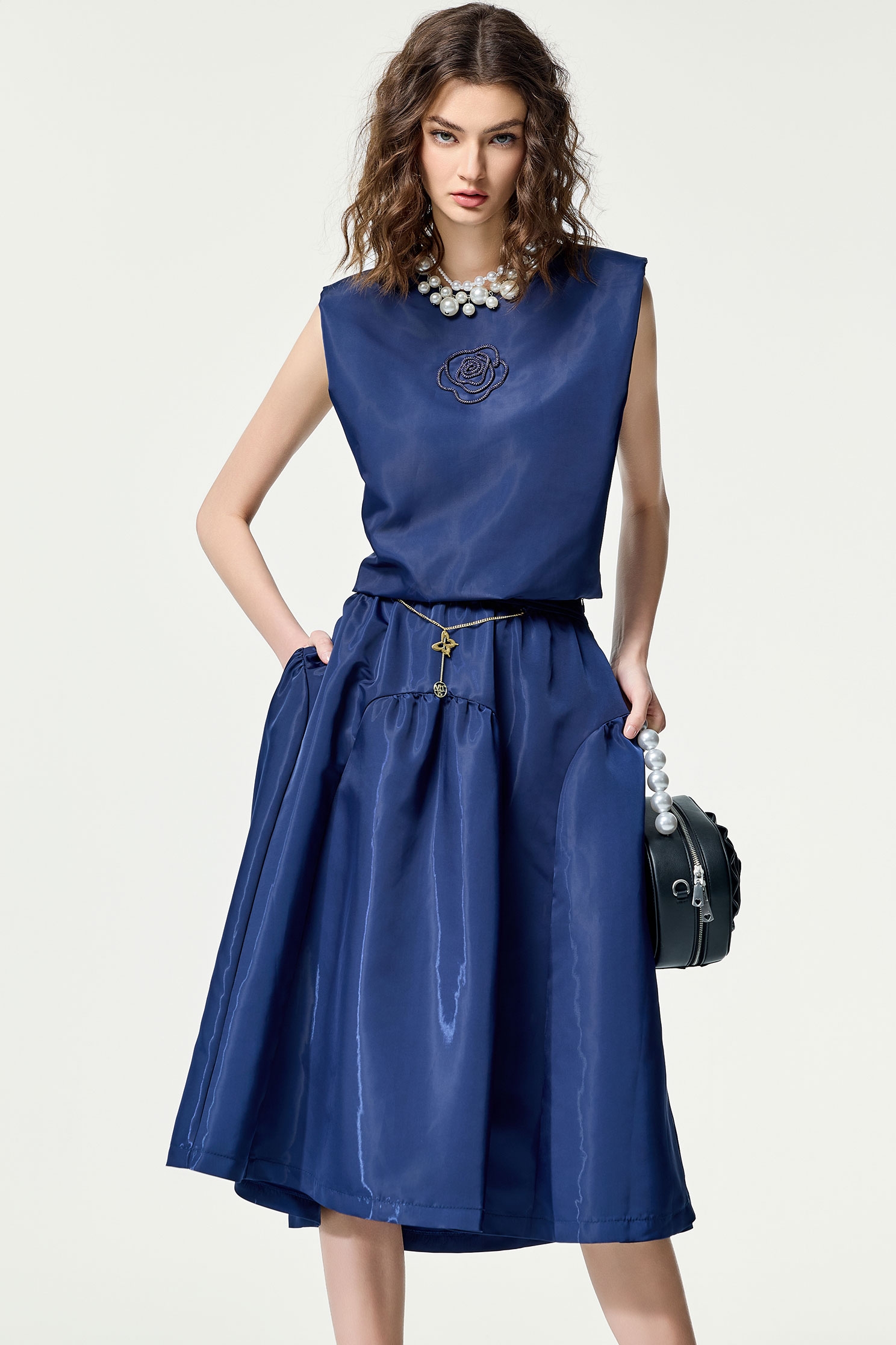 Navy Midi Puff SkirtNavy Midi Puff Skirt,Season (SS) Look,co-ord sets,Valentine,Tutu skirts,Midi skirts