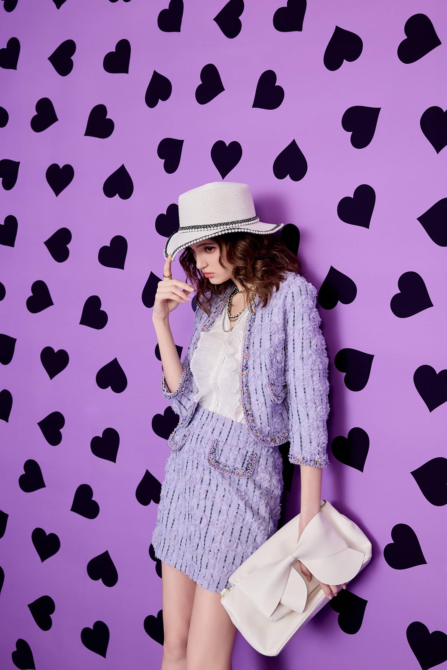 3-D Mesh Floral Purple Skirt3-D Mesh Floral Purple Skirt,Season (SS) Look,co-ord sets,Stripe,Mini skirts,blossoms