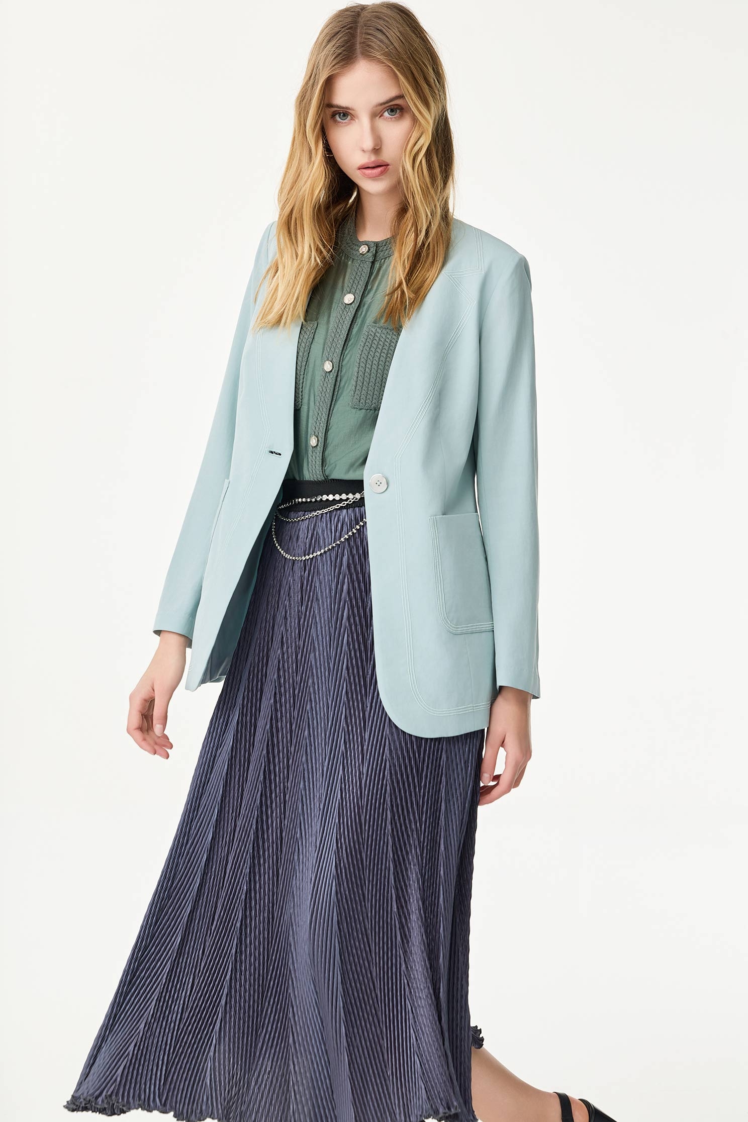 Dark Grey Accordion Maxi SkirtDark Grey Accordion Maxi Skirt,Season (SS) Look,Valentine,Urban Fashion,Midi skirts