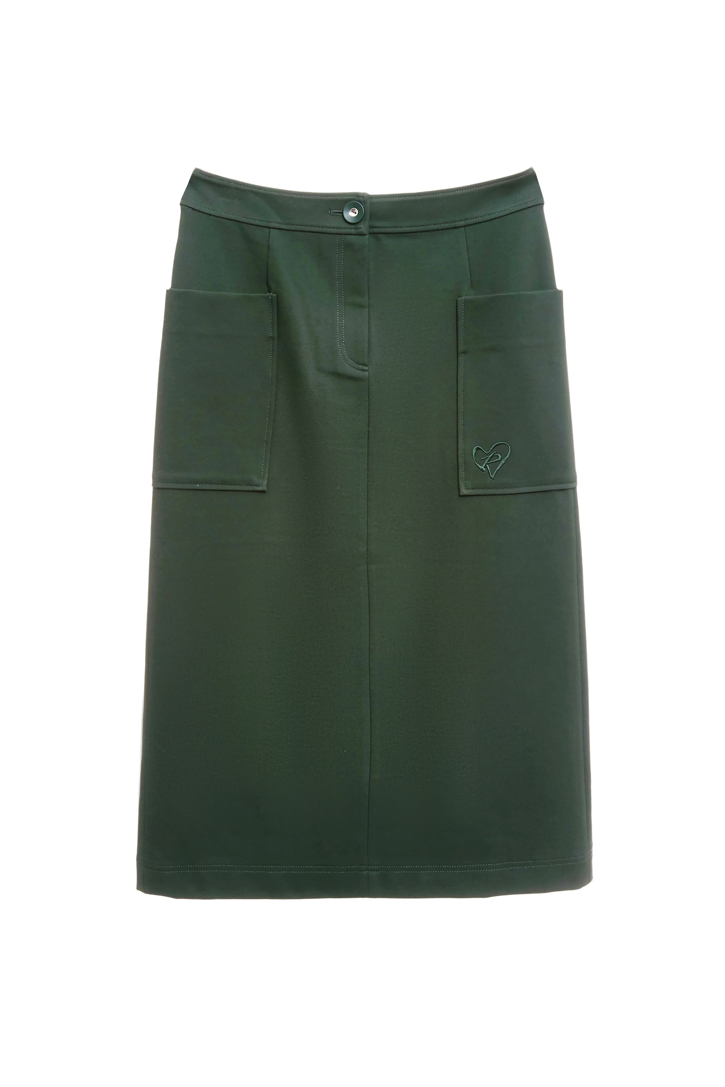 Patch Pockets Green Pencil SkirtPatch Pockets Green Pencil Skirt,Office Looks,Season (SS) Look,Embroidered,Urban Fashion,Midi skirts