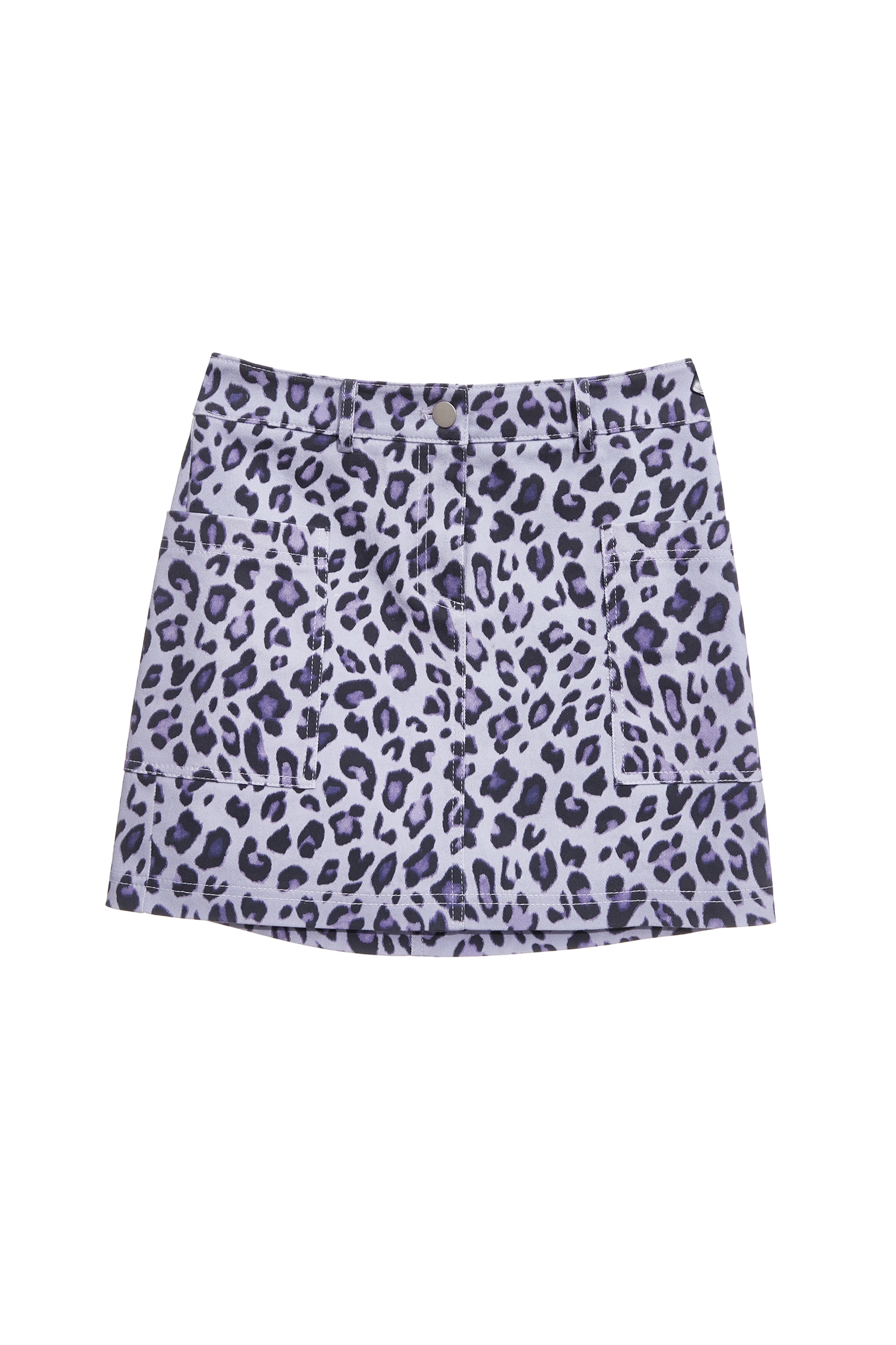 Leopard Print Purple Denim SkirtLeopard Print Purple Denim Skirt,Season (SS) Look,Denim,Denim skirts,Mini skirts