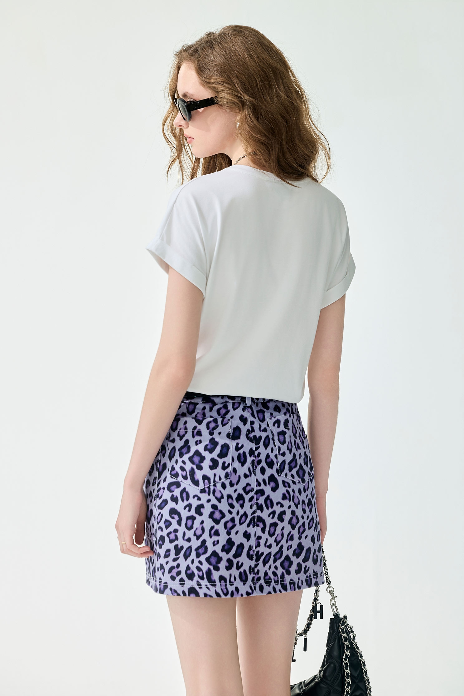 Leopard Print Purple Denim SkirtLeopard Print Purple Denim Skirt,Season (SS) Look,Denim,Denim skirts,Mini skirts