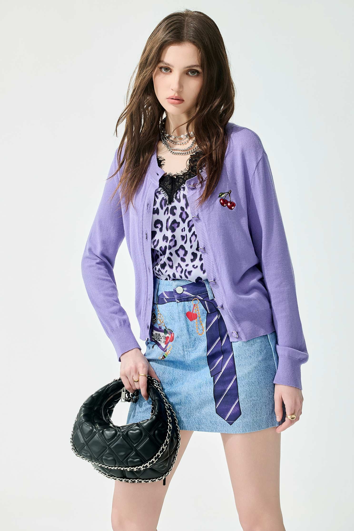 Graphic Print Denim Short SkirtGraphic Print Denim Short Skirt,Season (SS) Look,Denim,Denim skirts,Mini skirts