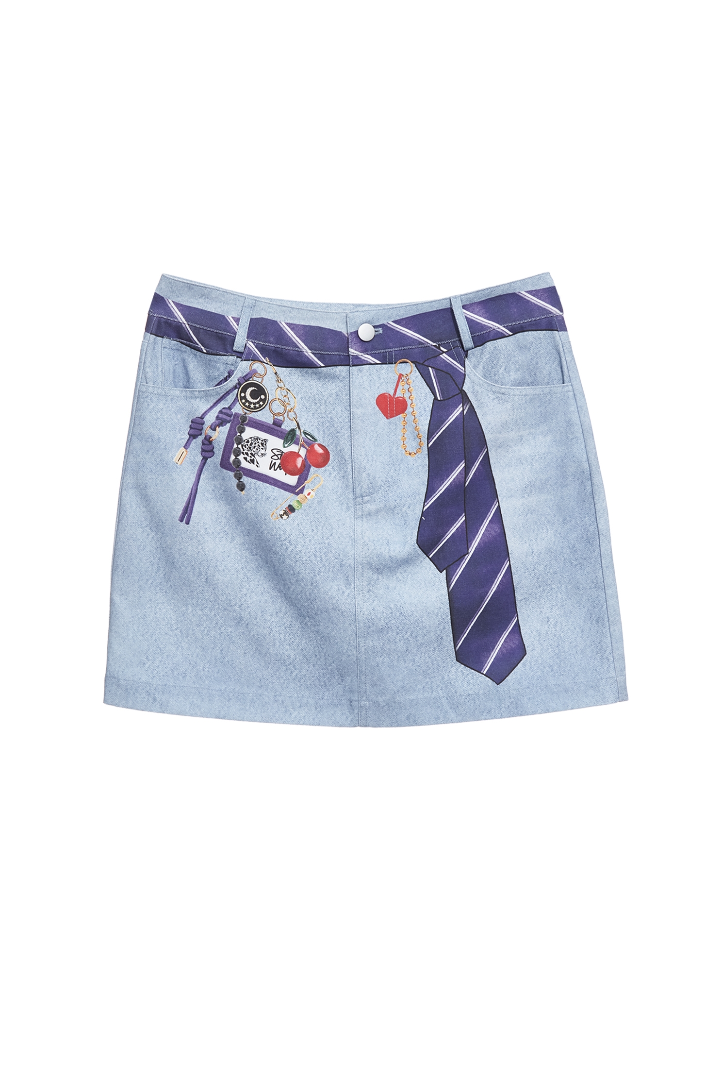 Graphic Print Denim Short SkirtGraphic Print Denim Short Skirt,Season (SS) Look,Denim,Denim skirts,Mini skirts