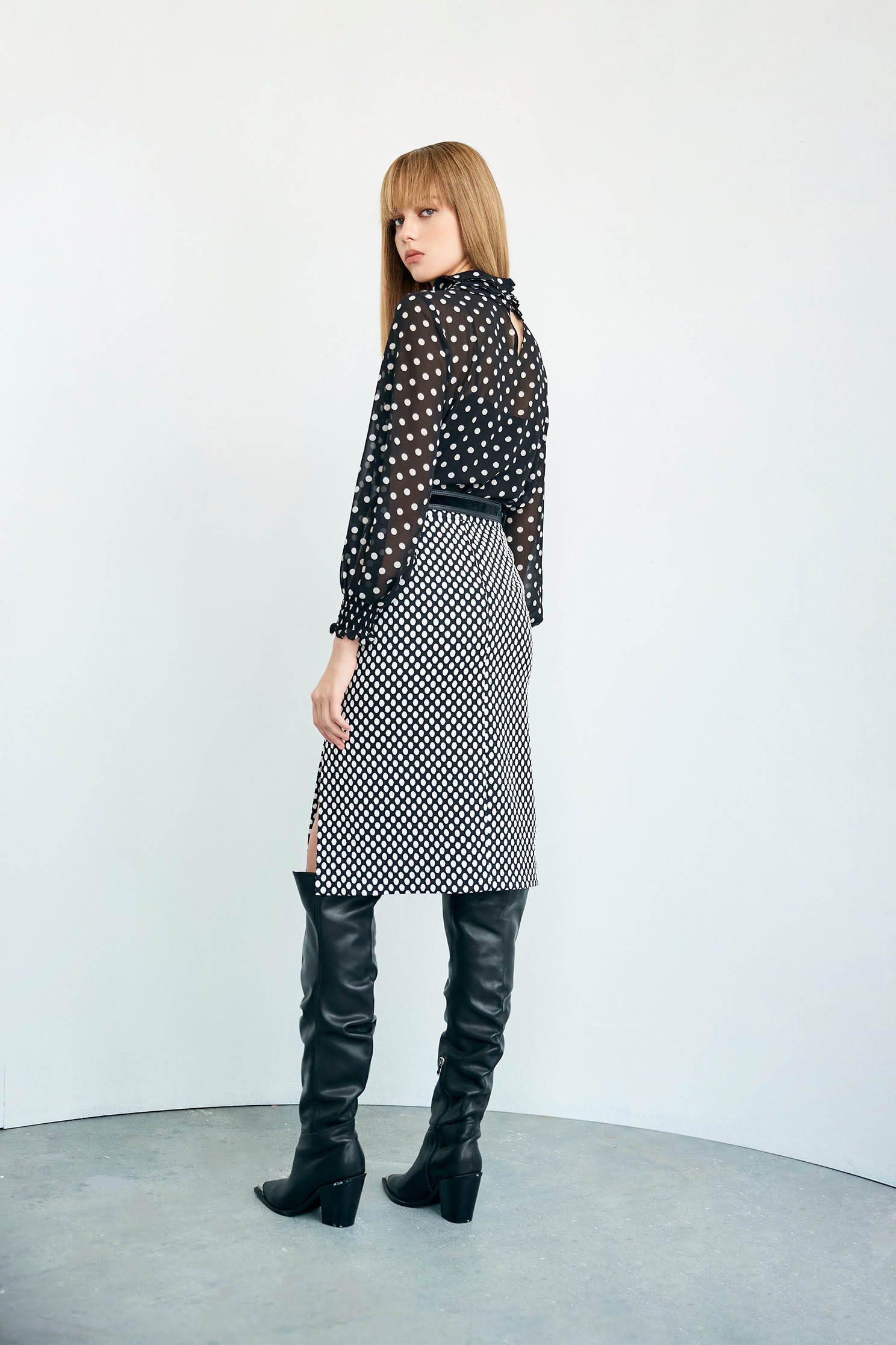 White Polka Dot Pencil SkirtWhite Polka Dot Pencil Skirt,Pencil skirts