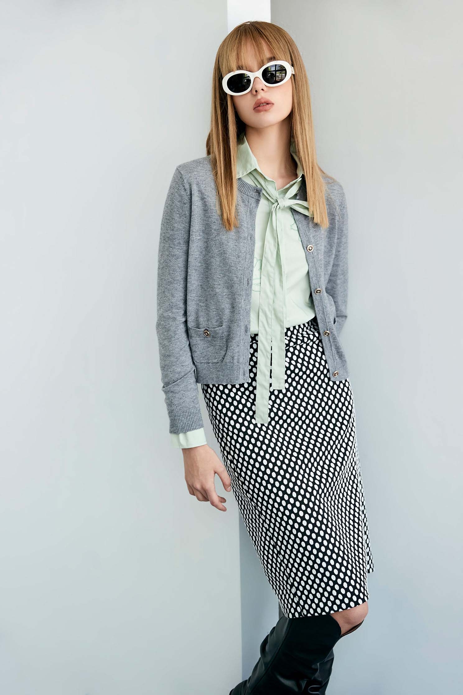 White Polka Dot Pencil SkirtWhite Polka Dot Pencil Skirt,Pencil skirts