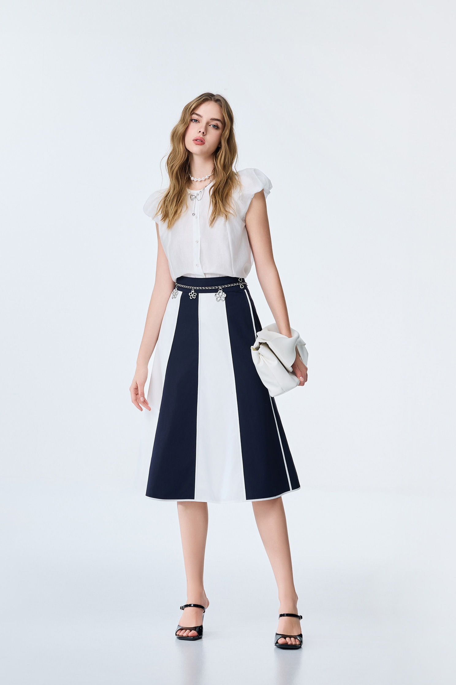 Colour Block A-line Midi SkirtColour Block A-line Midi Skirt,Season (SS) Look,Urban Fashion,Midi skirts