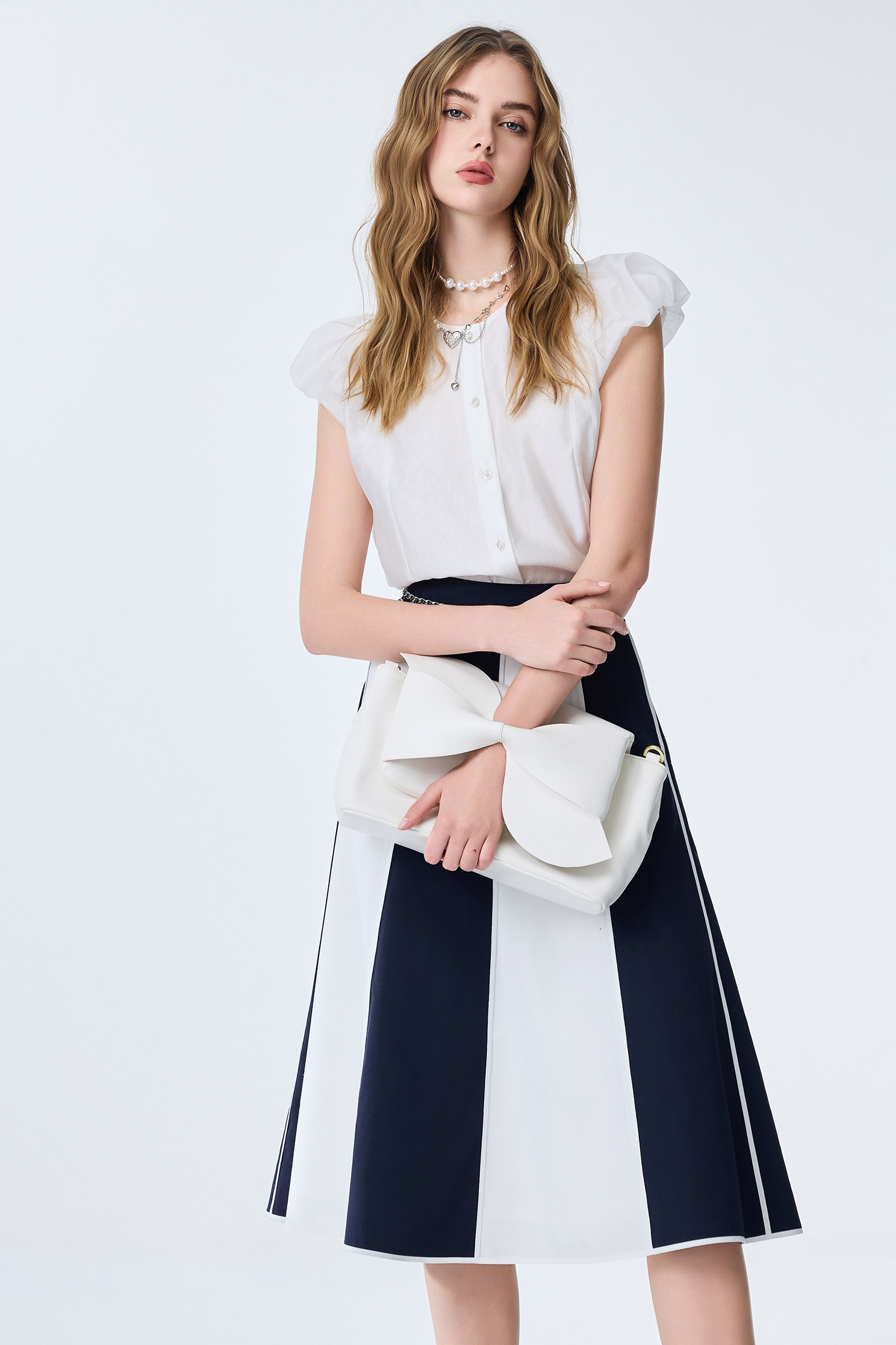 Colour Block A-line Midi SkirtColour Block A-line Midi Skirt,Season (SS) Look,Urban Fashion,Midi skirts