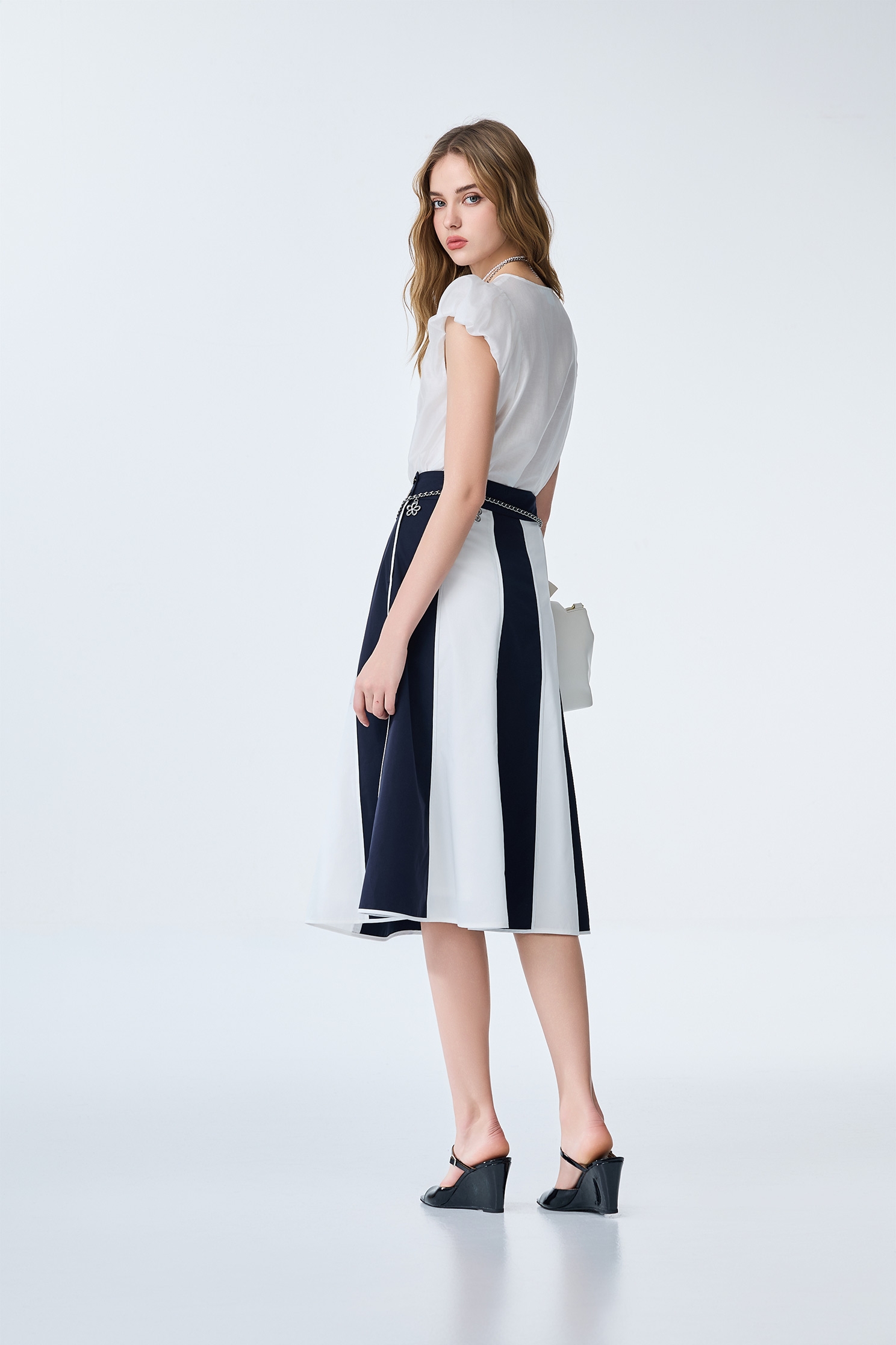 Colour Block A-line Midi SkirtColour Block A-line Midi Skirt,Season (SS) Look,Urban Fashion,Midi skirts