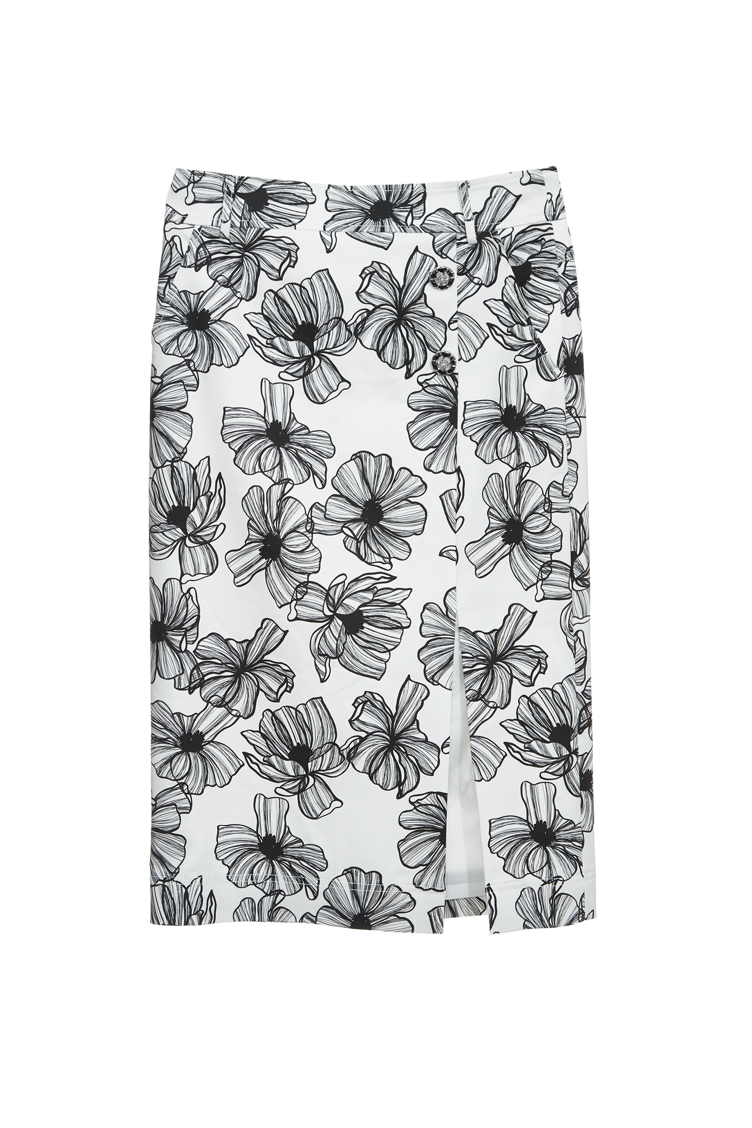Floral Print Pencil Skirt,Season (SS) Look,Pencil skirts,Back To Classic,Back To B/W