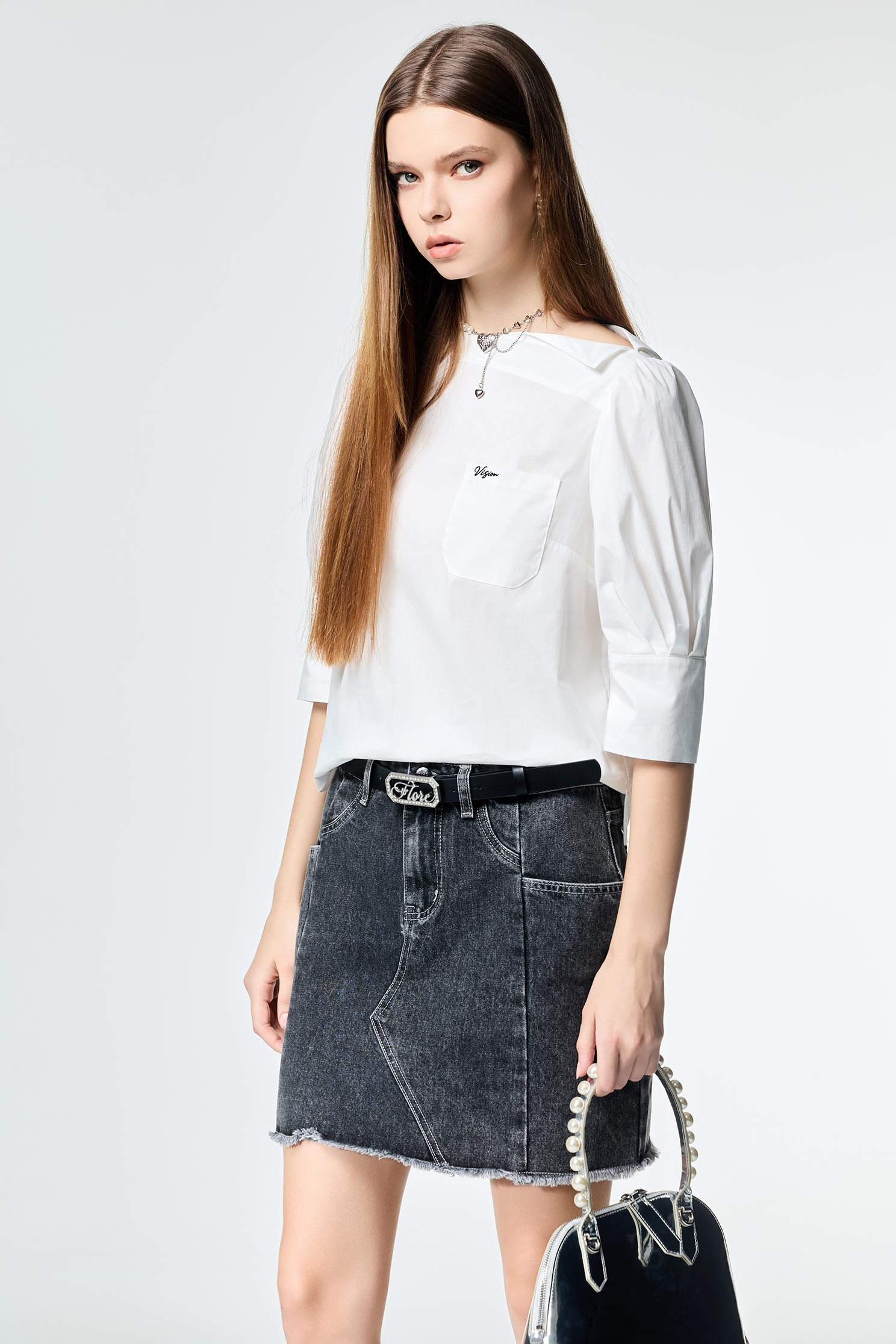 Patch Pockets Demin SkirtPatch Pockets Demin Skirt,Season (SS) Look,Denim,Denim skirts,Urban Fashion