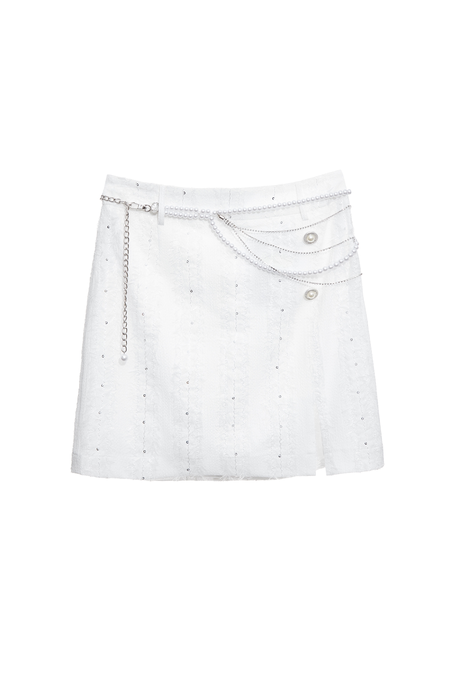 Fringe Trim Detail Short SkirtFringe Trim Detail Short Skirt,Season (SS) Look,pearl,White skirts,Mini skirts