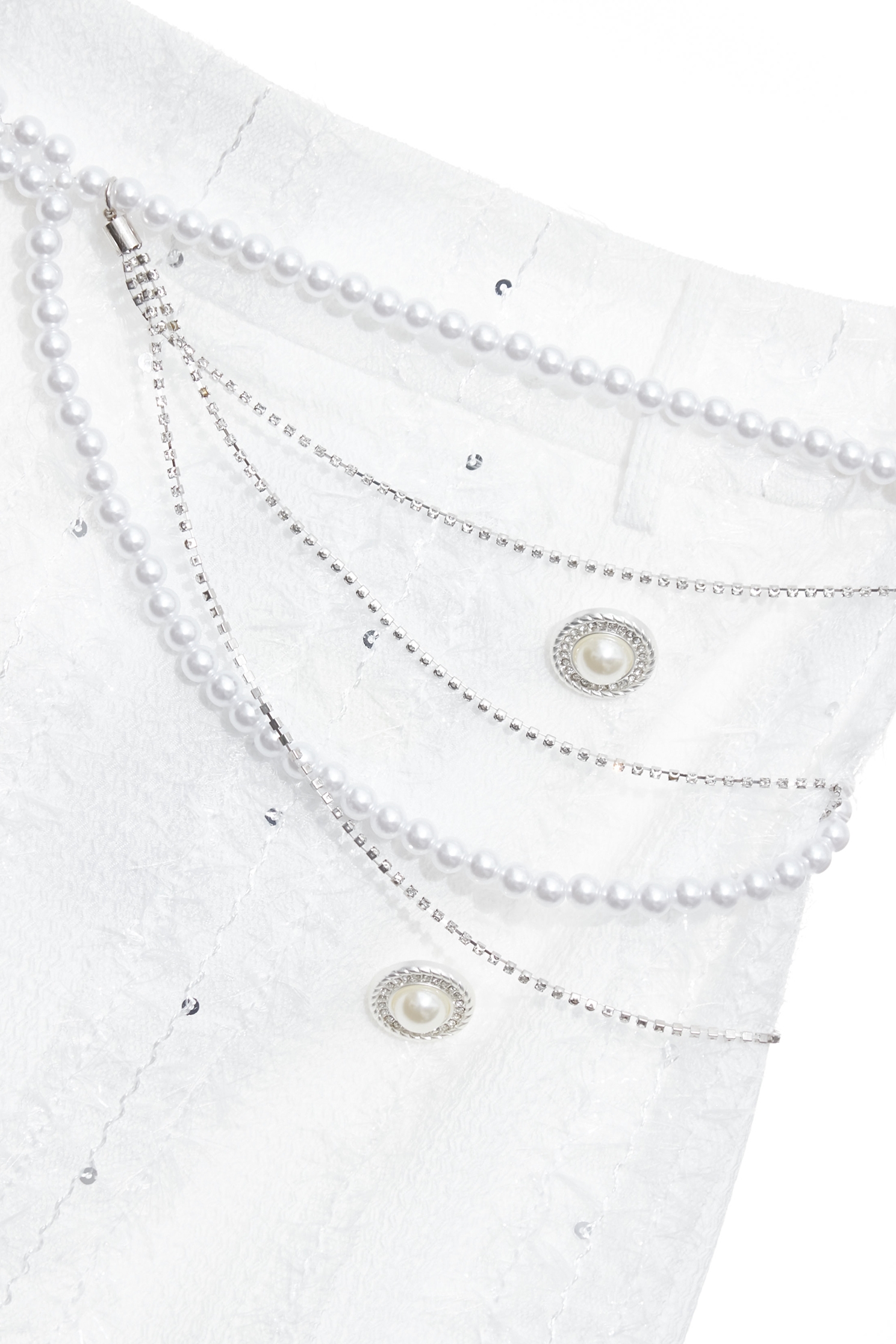 Fringe Trim Detail Short SkirtFringe Trim Detail Short Skirt,Season (SS) Look,pearl,White skirts,Mini skirts