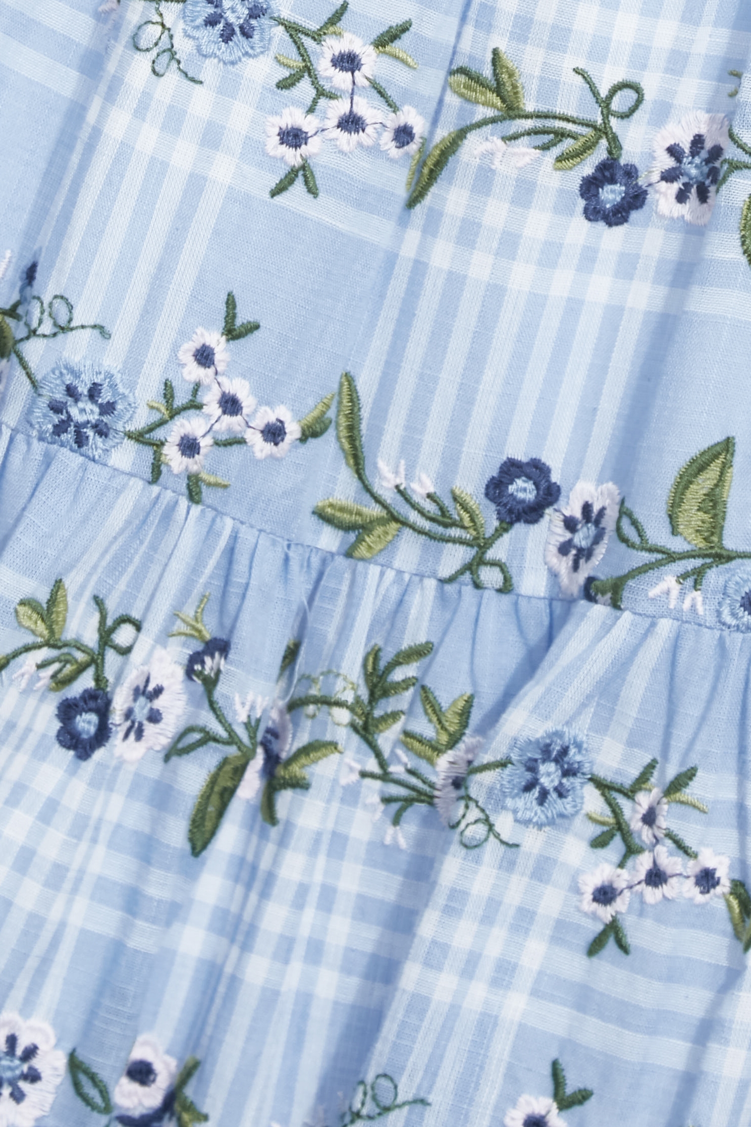 Floral Embroidery Checkered SkirtFloral Embroidery Checkered Skirt,Embroidered,Season (SS) Look,Plaid,Embroidered,Midi skirts