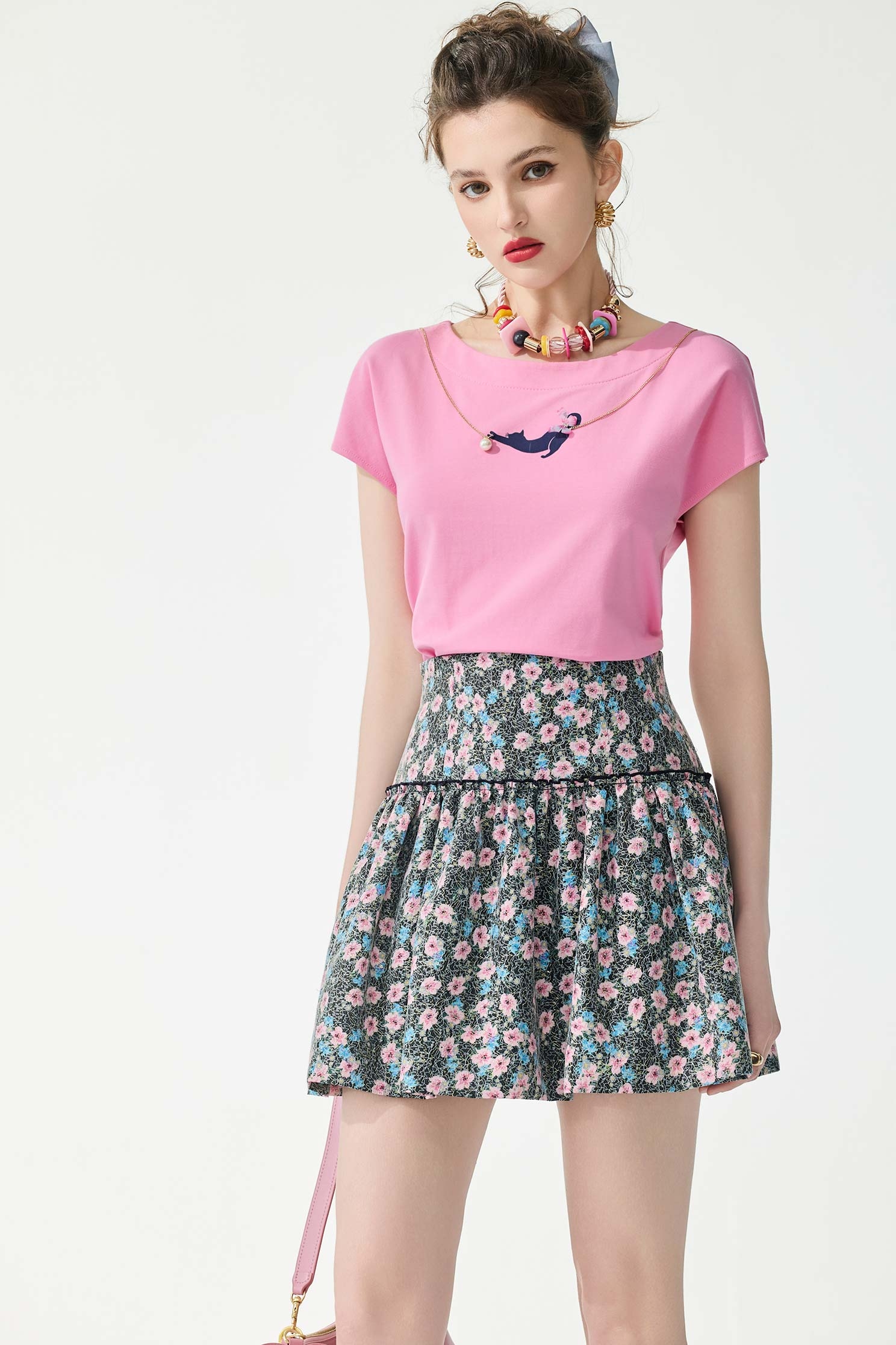 Floral Mesh Mini SkirtFloral Mesh Mini Skirt,Season (SS) Look,Mini skirts,Lace