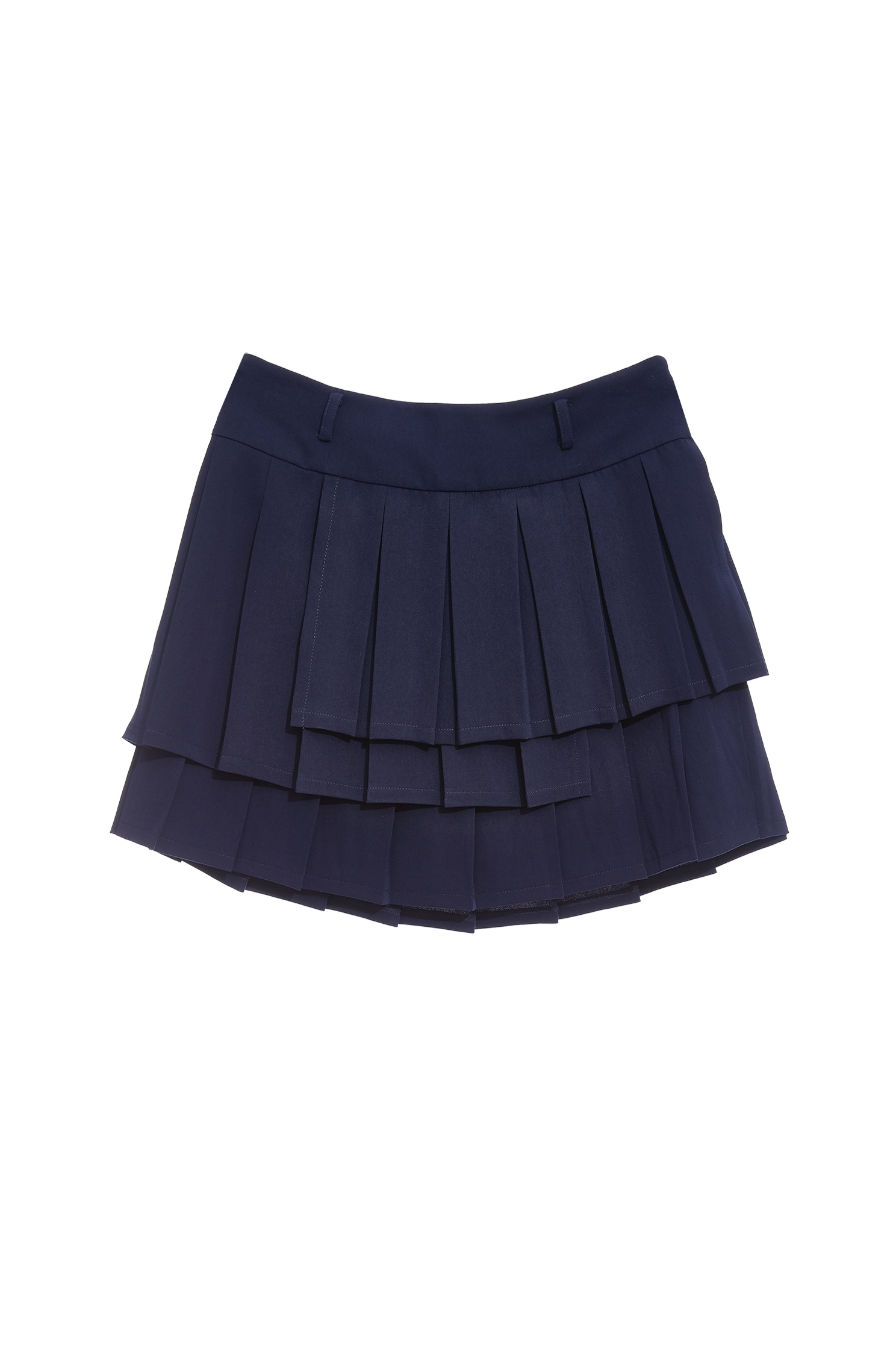 Pleated Layered Navy SkirtPleated Layered Navy Skirt,Season (SS) Look,Mini skirts