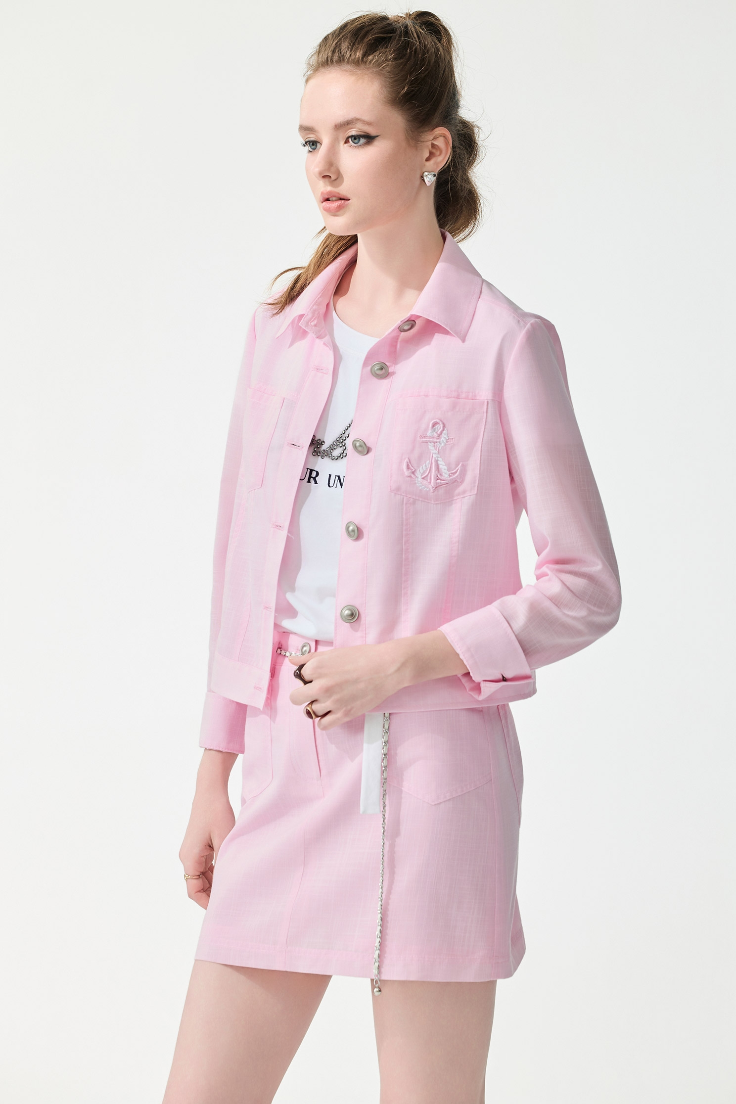 Minimalist Pink Mini Skirt,Season (SS) Look,Mini skirts