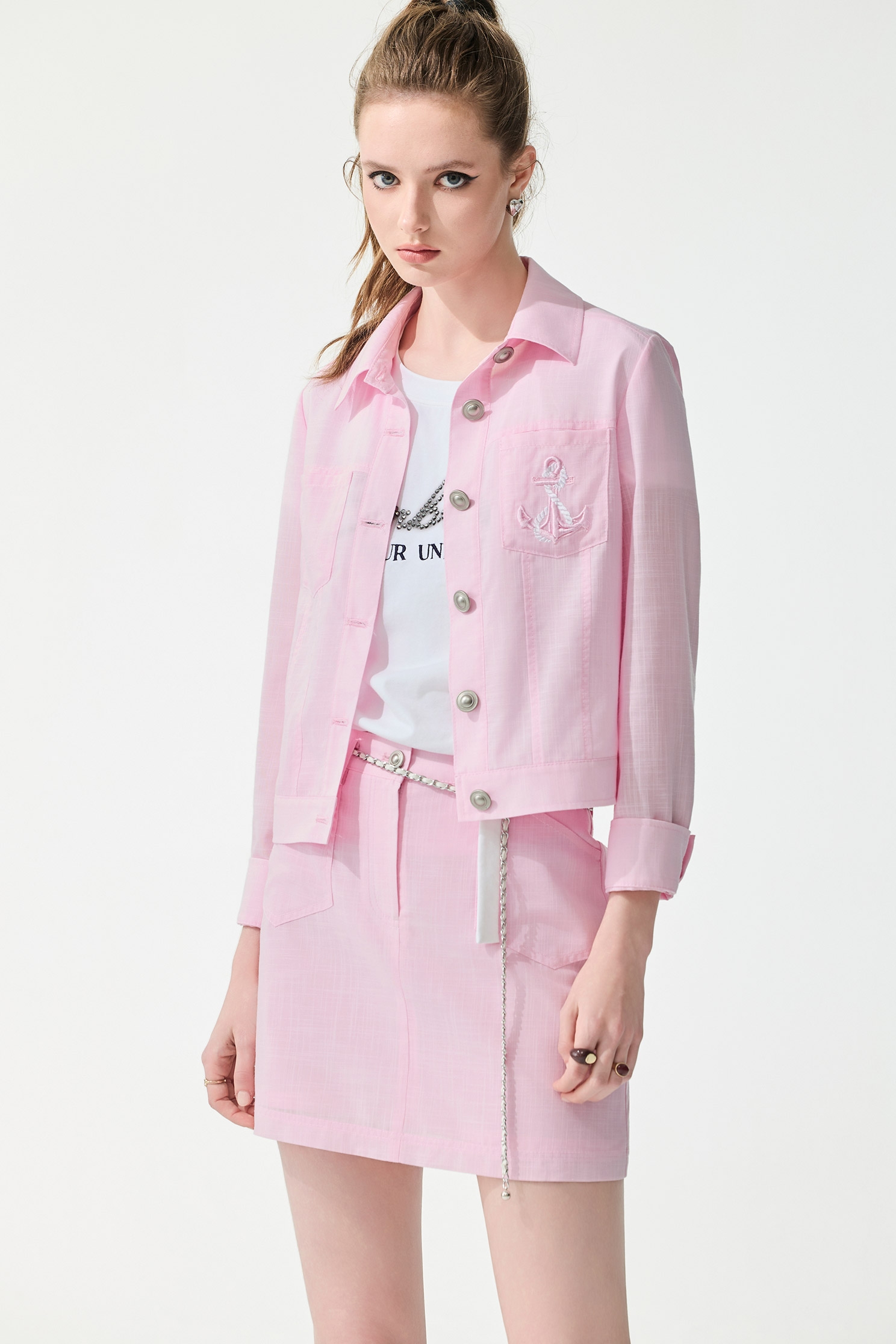 Minimalist Pink Mini Skirt,Season (SS) Look,Mini skirts